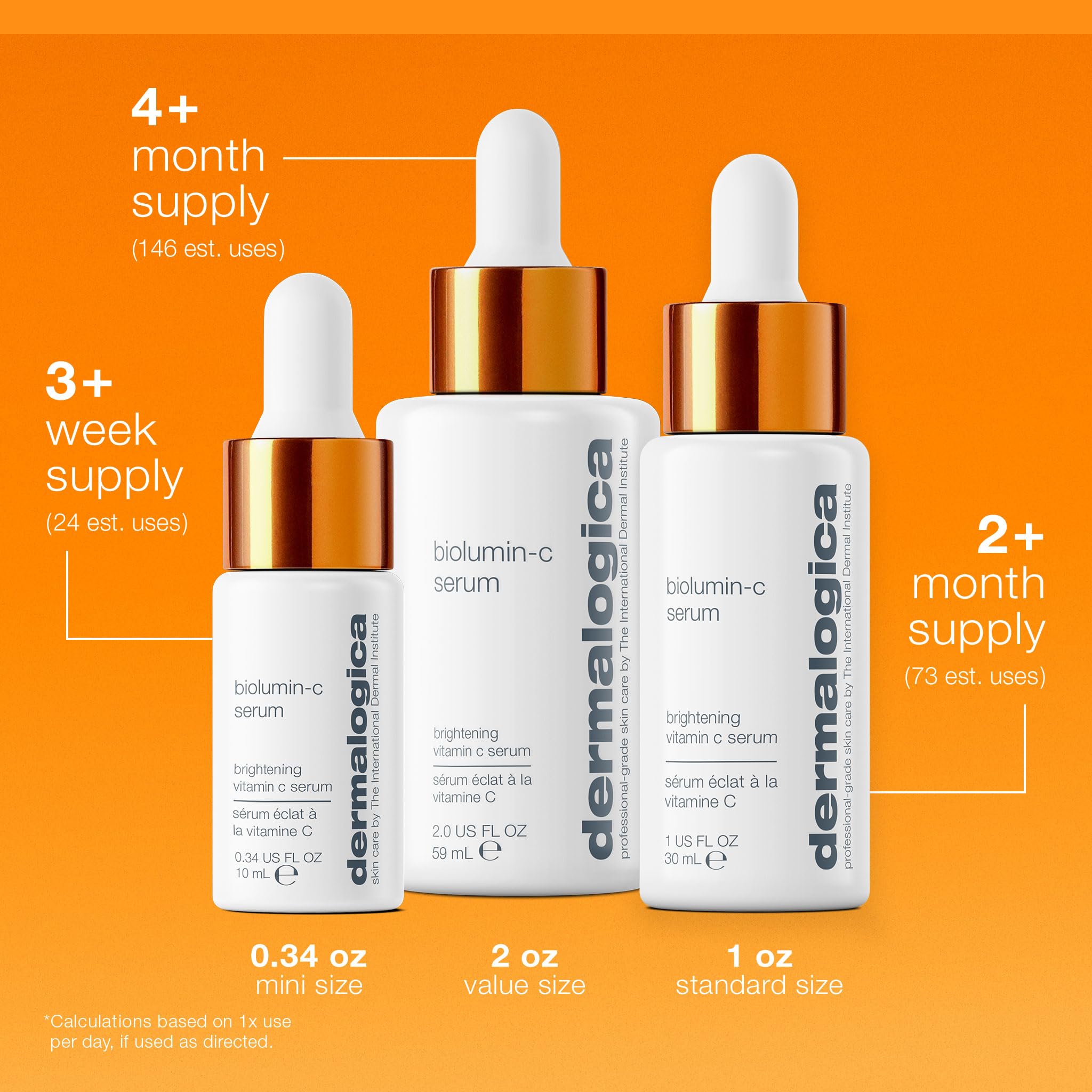 Dermalogica Biolumin-C Serum, Vitamin C Dark Spot Serum for Face with Peptide and AHA - Exfoliates and Reduces Sign of Skin Aging, 0.34 Fl Oz