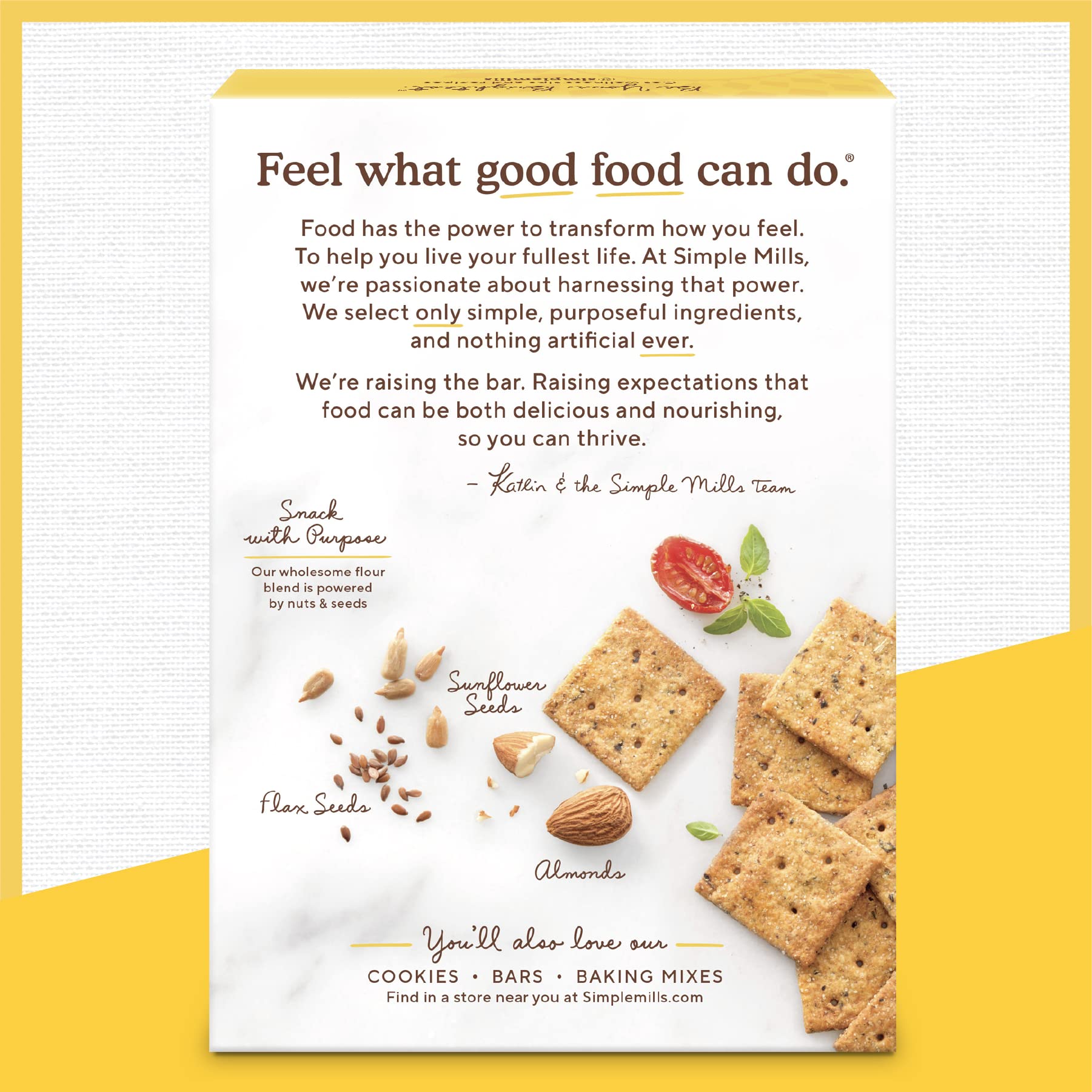 Simple Mills Almond Flour Crackers, Sundried Tomato & Basil, Gluten Free, Flax Seed, Sunflower Seeds, Corn Free, Good for Snacks, Made with whole foods, (Packaging May Vary), 4.25 Ounce