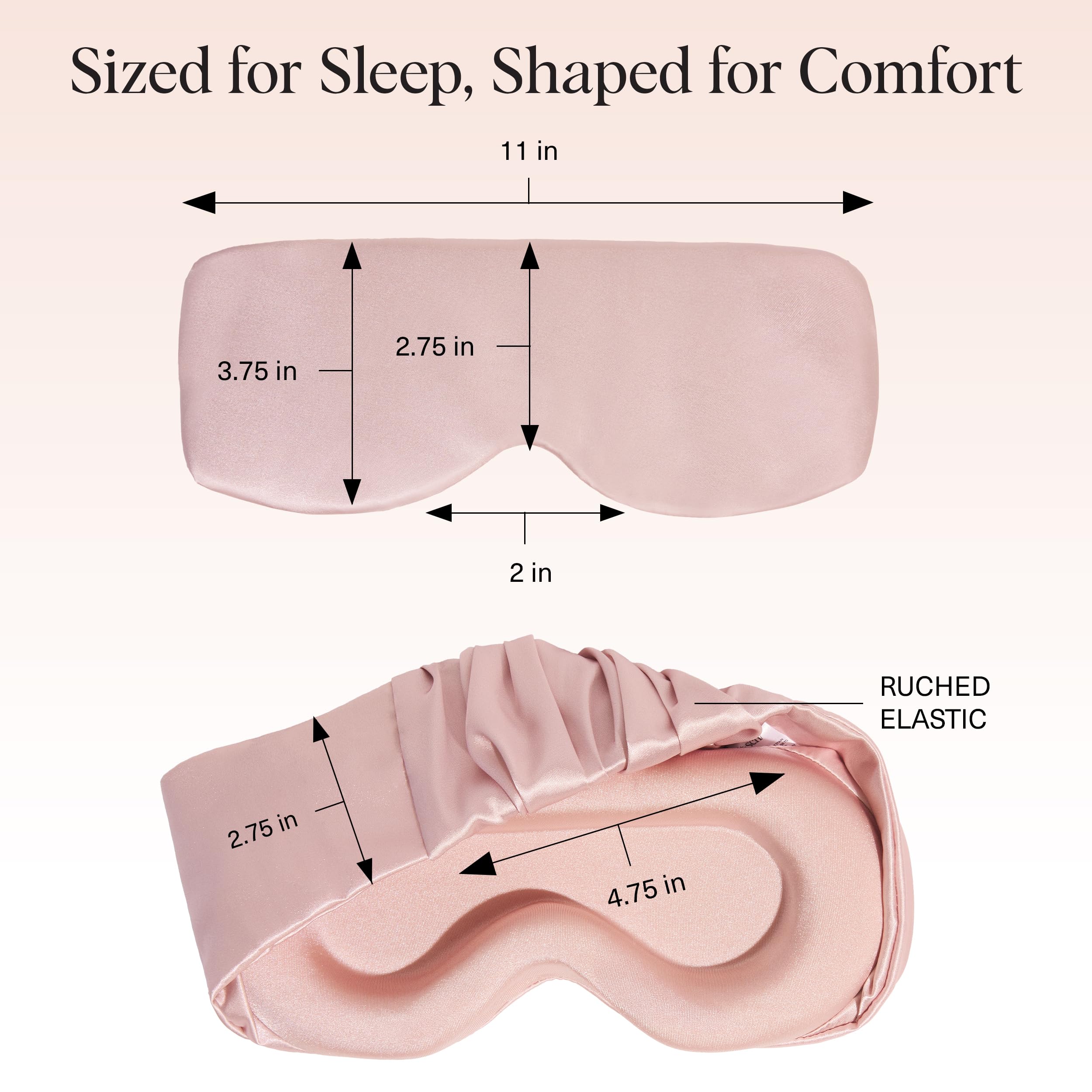 Kitsch Contour Pillow Eye Mask – Softer Than Silk Eye Masks for Sleep, Blindfold Sleep Masks for Women & Men, No Eye Pressure, Lightweight, Eye Care, Travel Essentials - Blush