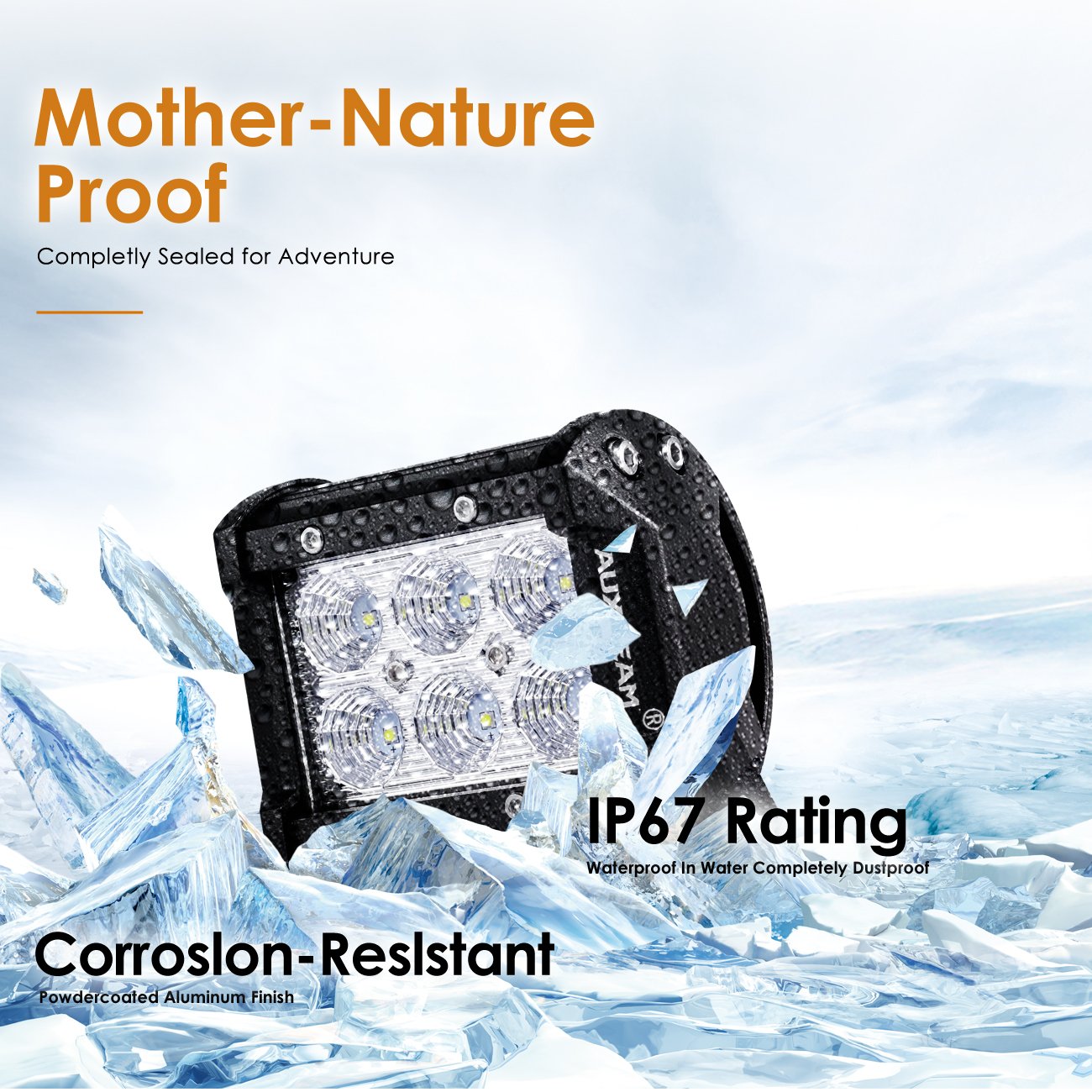 Auxbeam LED Light Bar 4" 18W LED Pods 1800lm Flood Beam Driving light Off Road Lights for SUV ATV UTV Trucks Pickup Jeep Lamp (Pack of 2)