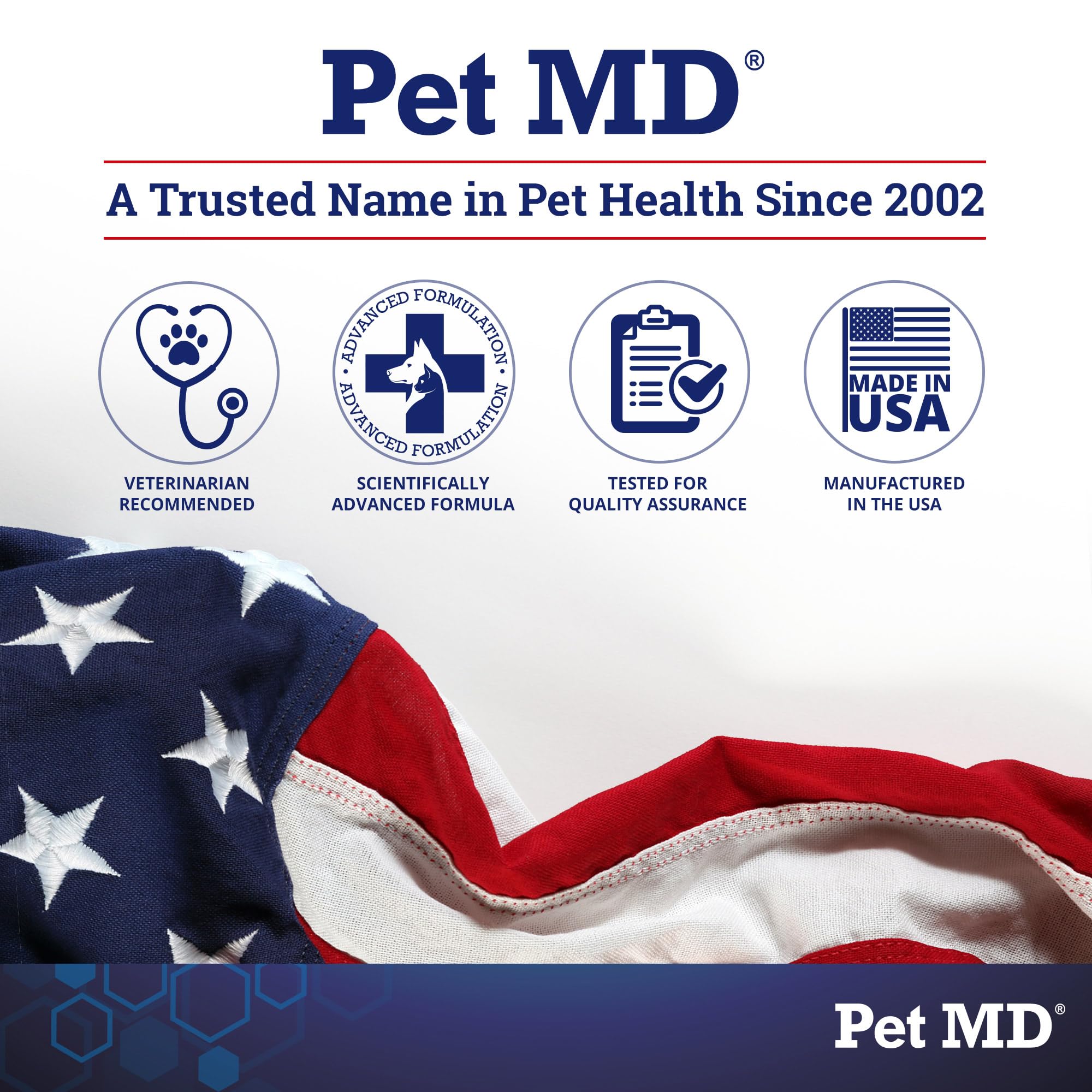 Pet MD Veterinary Tris Flush Cat & Dog Ear Cleaner - and Infection Treatment with Ketoconazole 12 oz