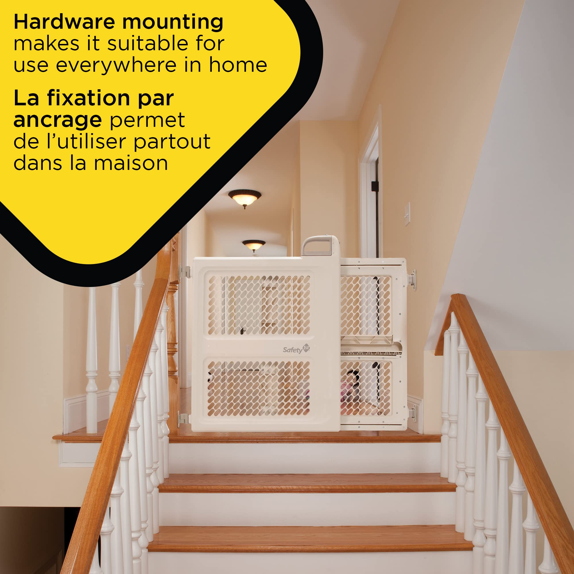Safety 1st Baby Gates for Doorways, Pressure Mount Lift, Lock and Swing Gate, Dog Gates, Hardware Baby Gate for Stairs Fits 28"-42" Wide