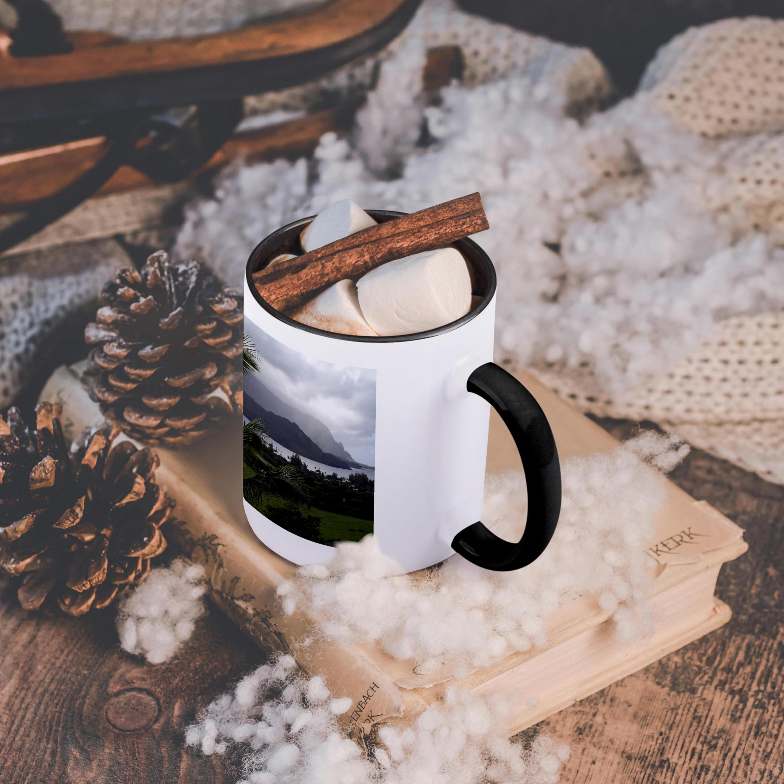 3dRose Hanalei Bay, Kauai Island, Hawaii, USA Mug, 11 oz, Black