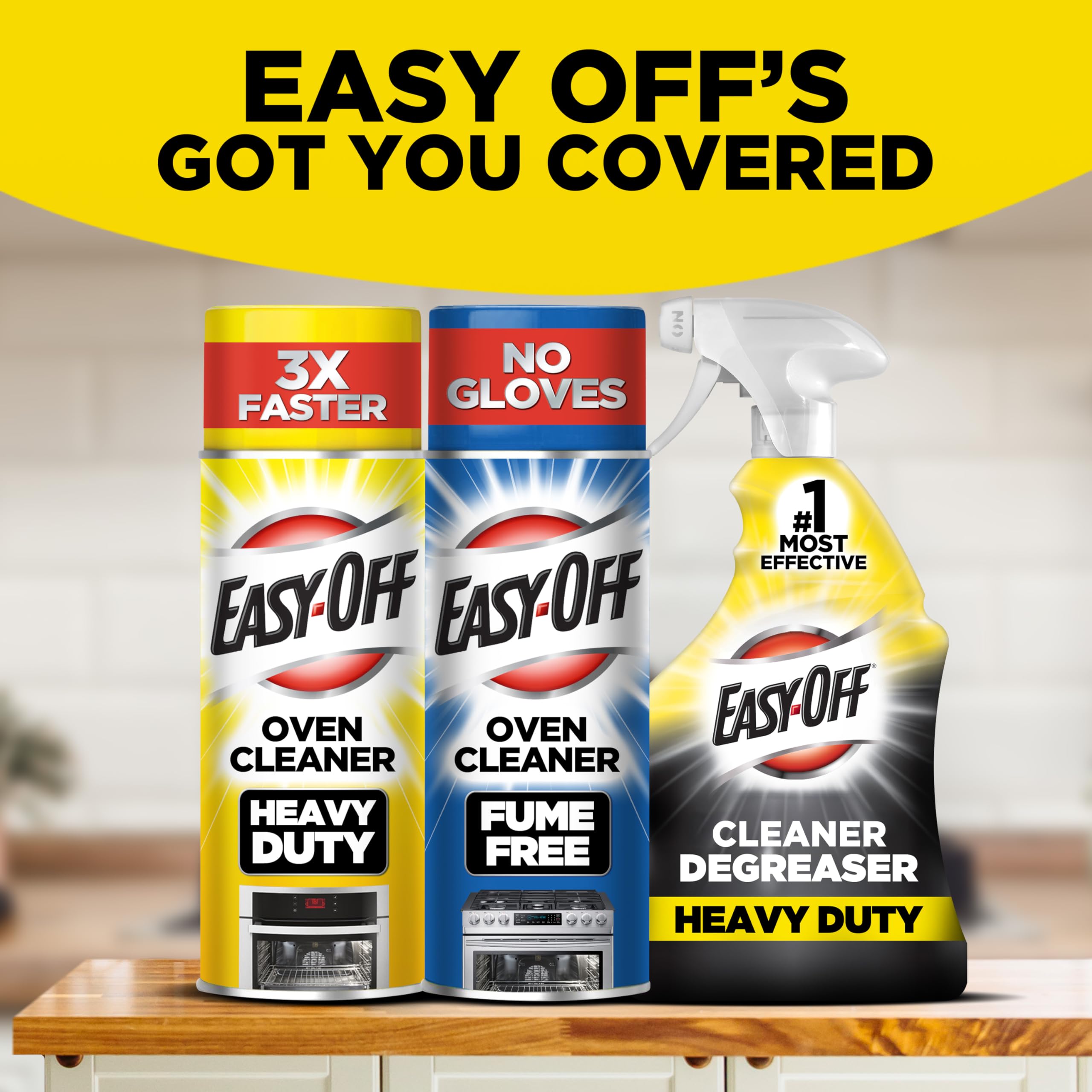 Easy-Off Heavy Duty Degreaser, Removes Grease & Grime, For Kitchen, Garage, Outdoor & More 32oz
