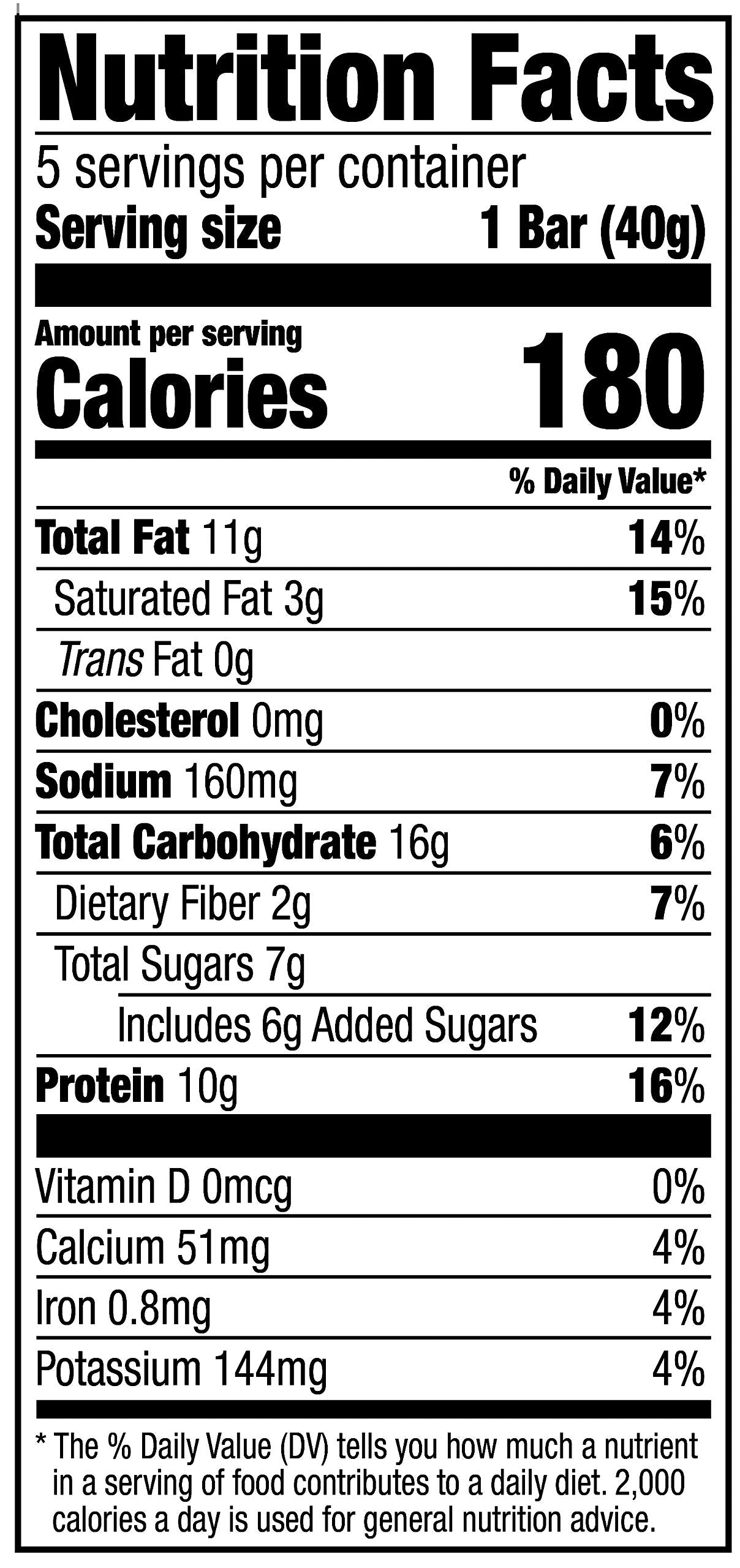 Amazon Brand - Happy Belly Protein Chewy Bars, Peanut, Almond and Dark Chocolate, 5 Count (Pack of 6)