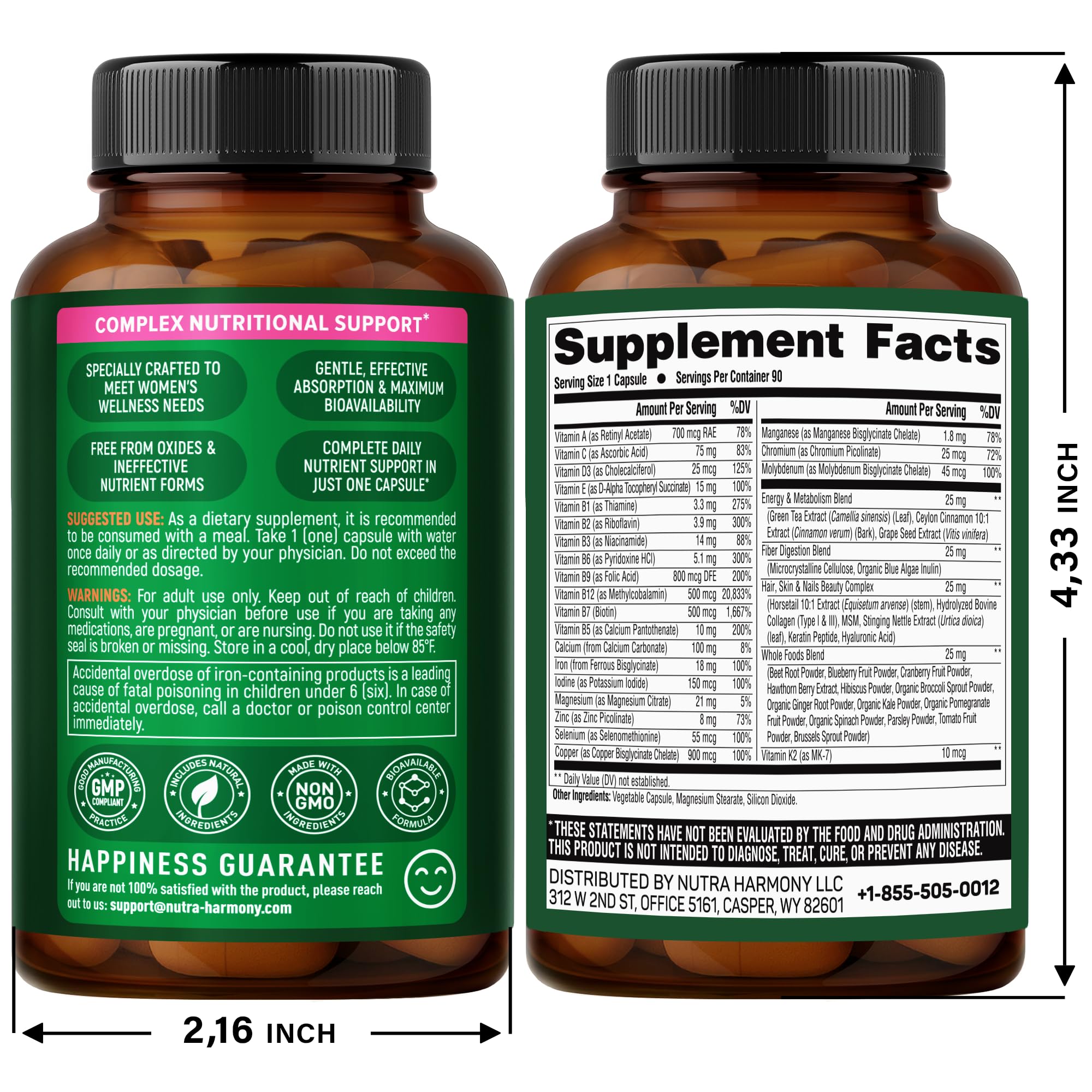 NUTRAHARMONY Vitamin B-Complex Gummies & Multivitamins for Women