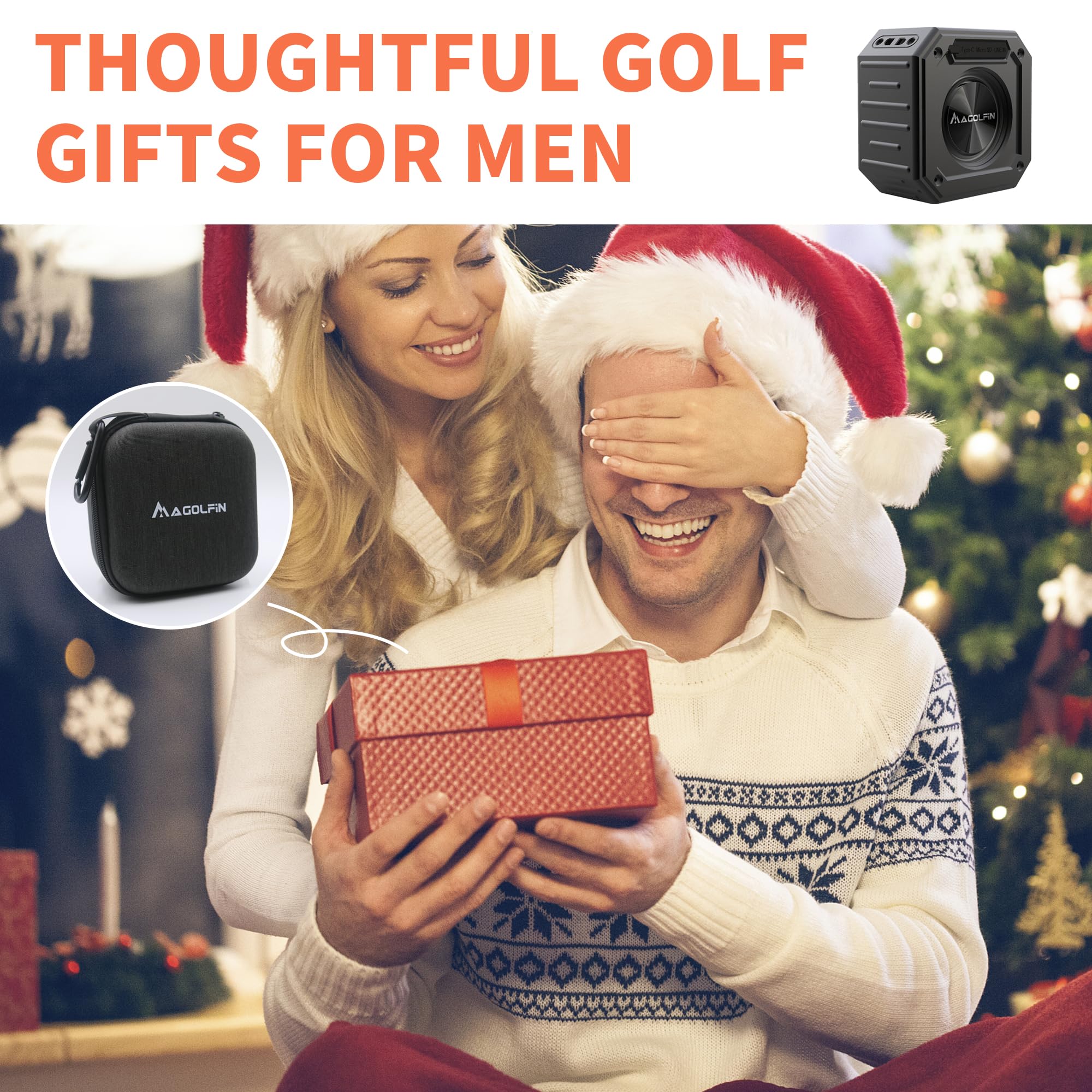 MAGOLFIN Magnetic Golf Speaker with Storage Case, IPX7 Portable Golf Cart Speaker 24H Playtime, 18W Loud Stereo Sound Magnetic Bluetooth Speaker for Golf Cart Accessories, Golf Gifts for Men