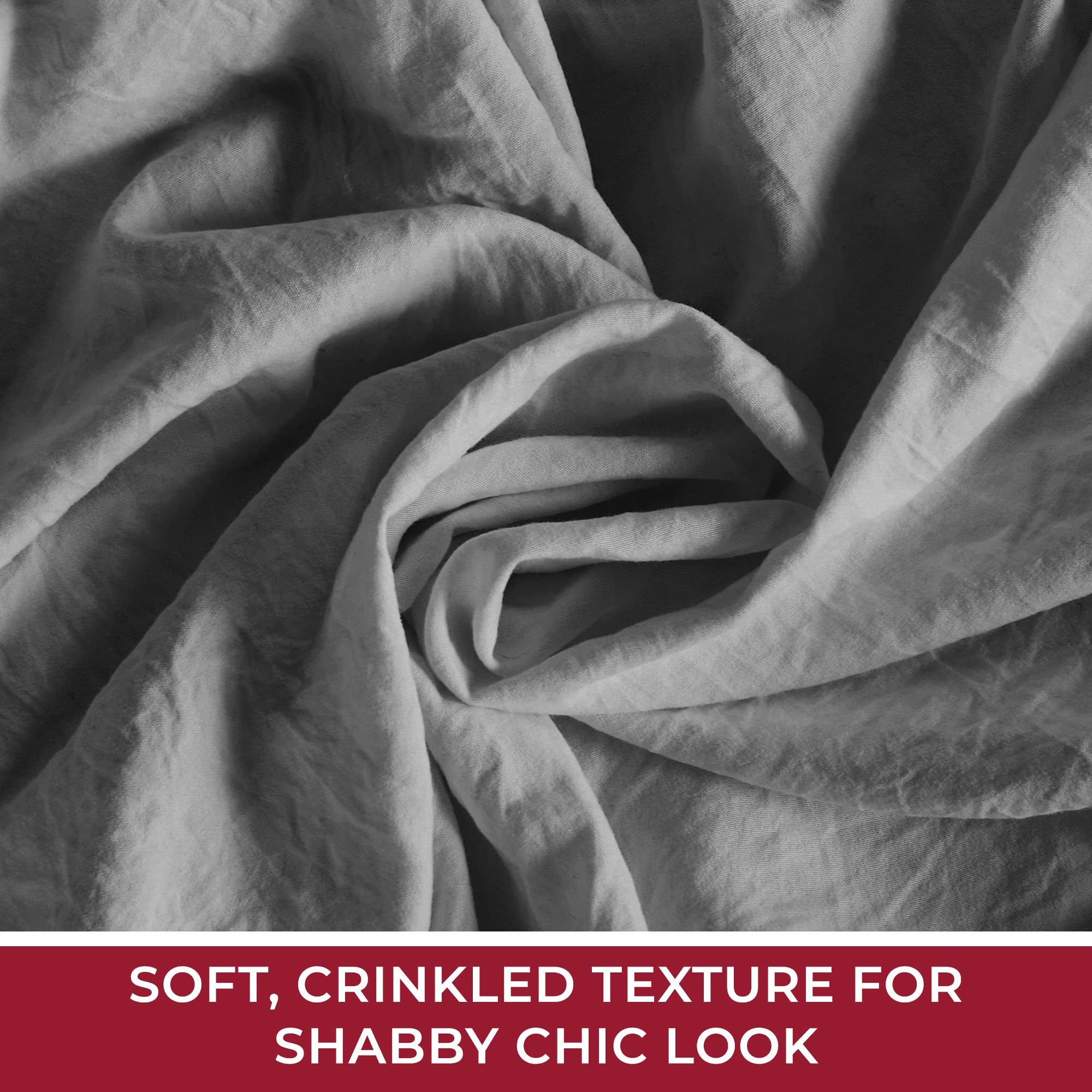 Mellanni Single-Tier Bedspread King Size Set - 3-Pieces: Ruffle Bedspread & 2 Shams - 30" Drop Ruffle Bedskirt for Total Coverage - Ultra-Soft Bedding (King, Gray)