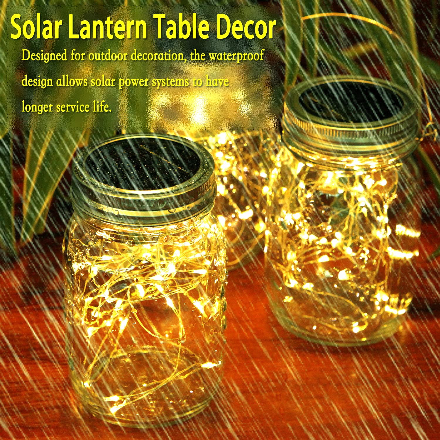 Cooo 12 Pack Crystal Glass Solar Lanterns Outdoor Waterproof 30LED Mason Jar Lights Solar Powered Garden Handmade Wall Lighting Fixtures๏ผJust a Little More, Get Double The Delight -12 Sets Warm White๏ผ