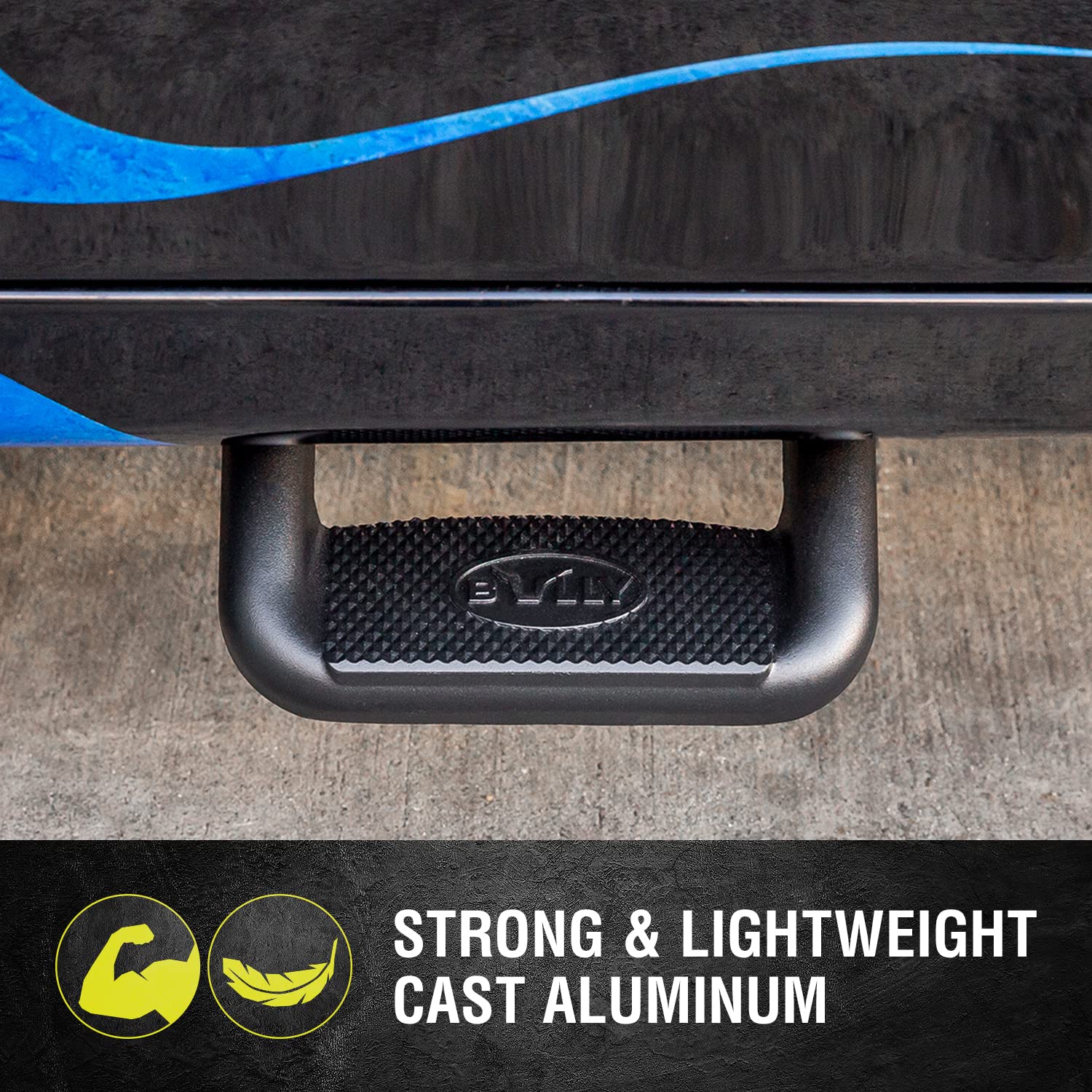 Bully BBS-1103 Truck Black Powder Coated Side Step Set, 2 Pieces (1 Pair), Includes Mounting Brackets - Fits Various Trucks from Chevy (Chevrolet), Ford, Toyota, GMC, Dodge RAM and Jeep