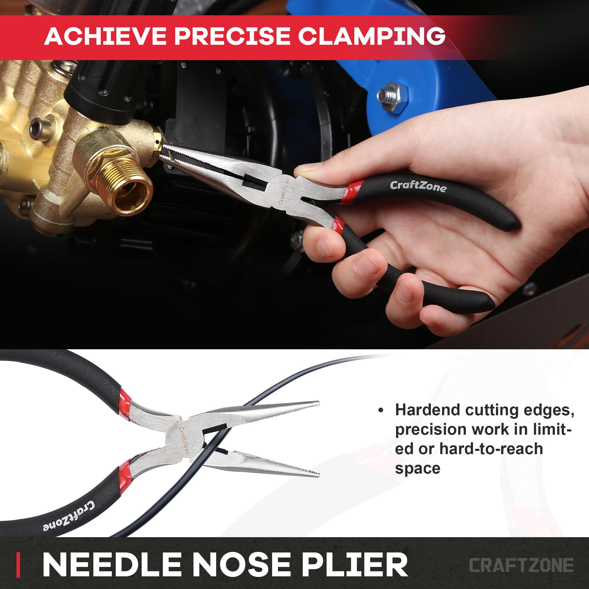 10PC Pliers and Wrench Set with Storage Rack – Includes Locking | Long Nose | Diagonal Cutter | Groove Joint | Linesman & Mini Plier ,High-Quality Carbon Steel Tool Kit for DIY and Home a Gift for Man