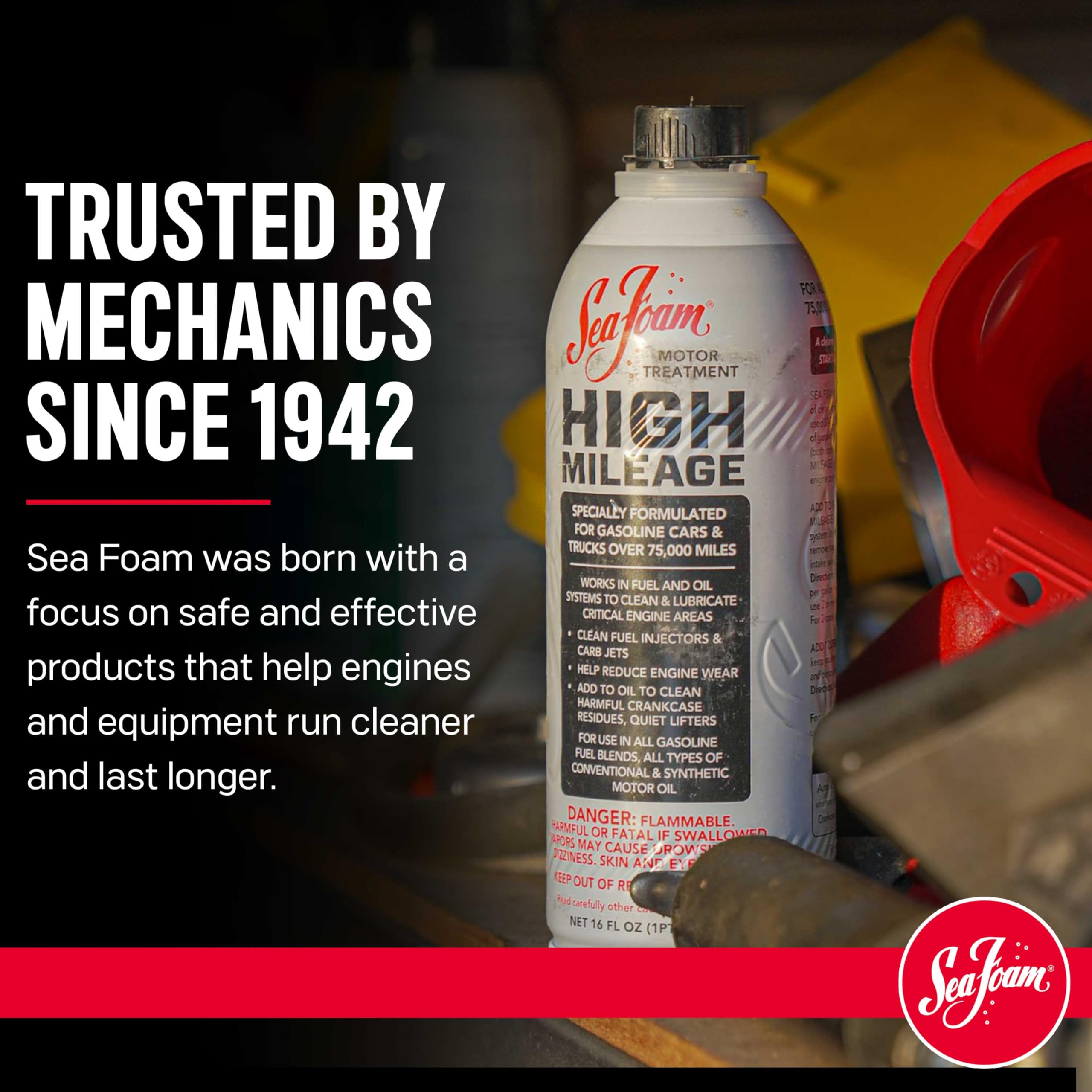 Sea Foam HM16 High Mileage, 16 Fl Oz, 12 Pack, Clear