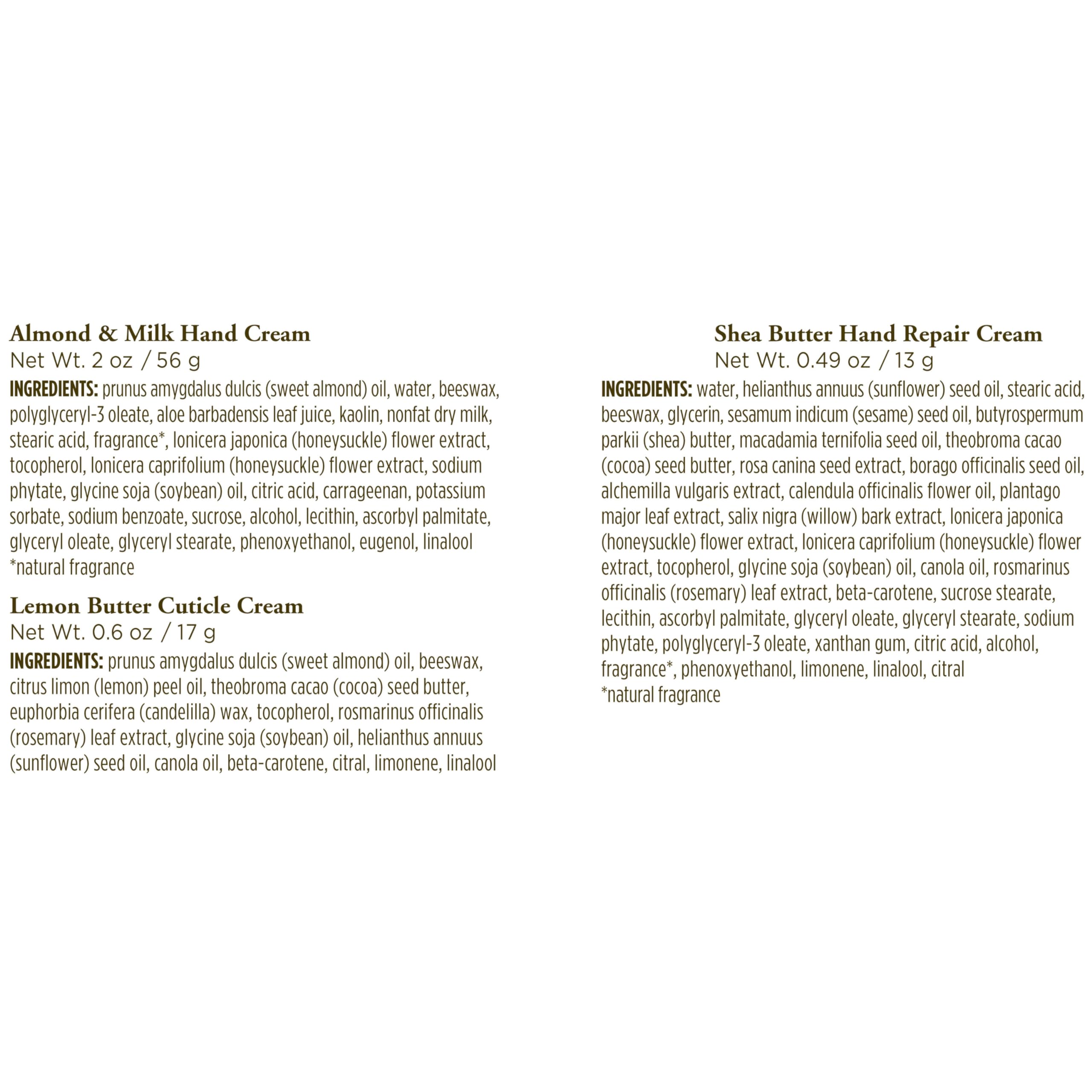 Burt's Bees Christmas Gifts, 3 Body Skincare Stocking Stuffers, Hand Repair Set, 3 Hand Creams plus Gloves - Almond Milk Hand Cream, Lemon Butter Cuticle Cream, Shea Butter Hand Repair Cream