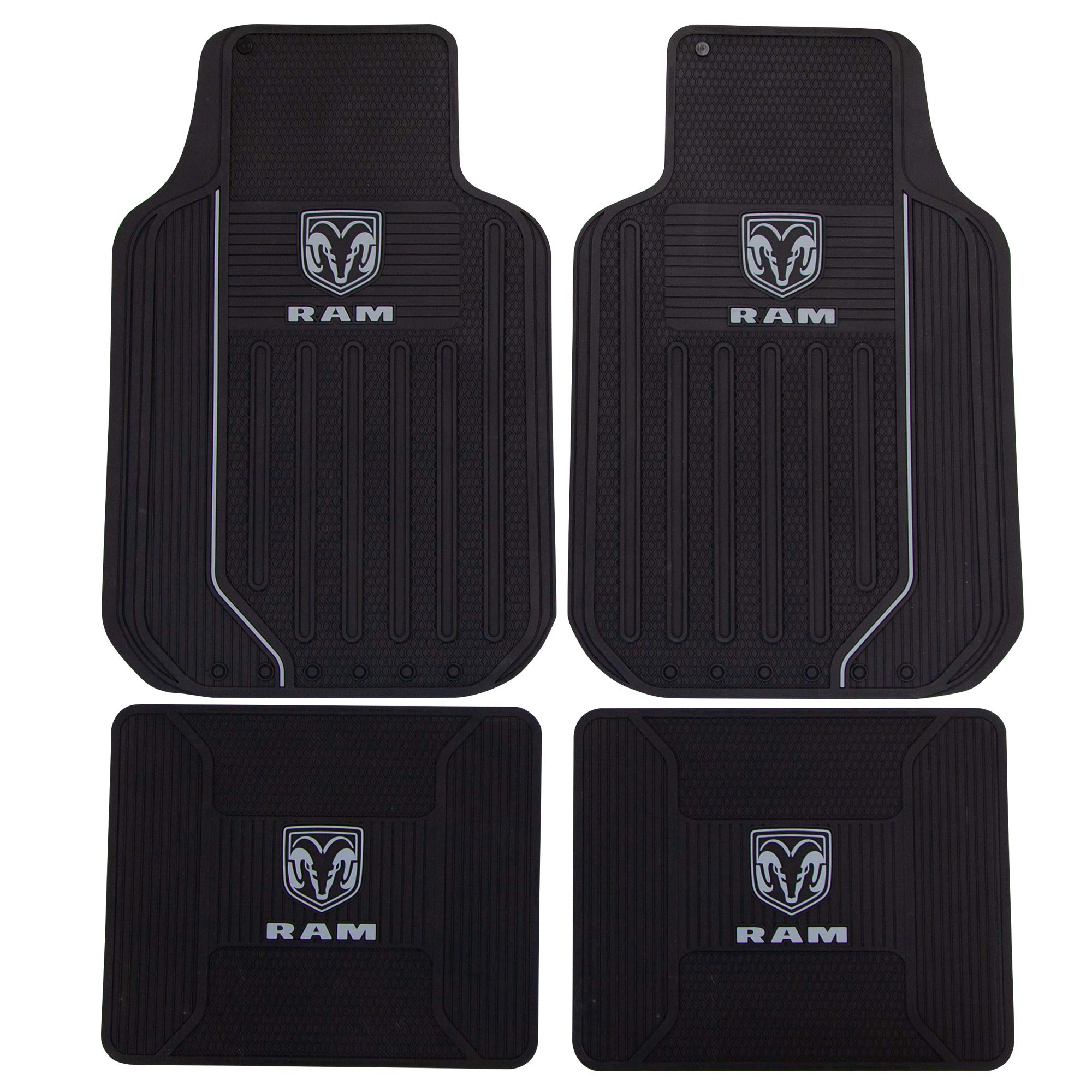 Plasticolor 008854Z04 4pc RAM Elite Series Gray Logo Floor Mats