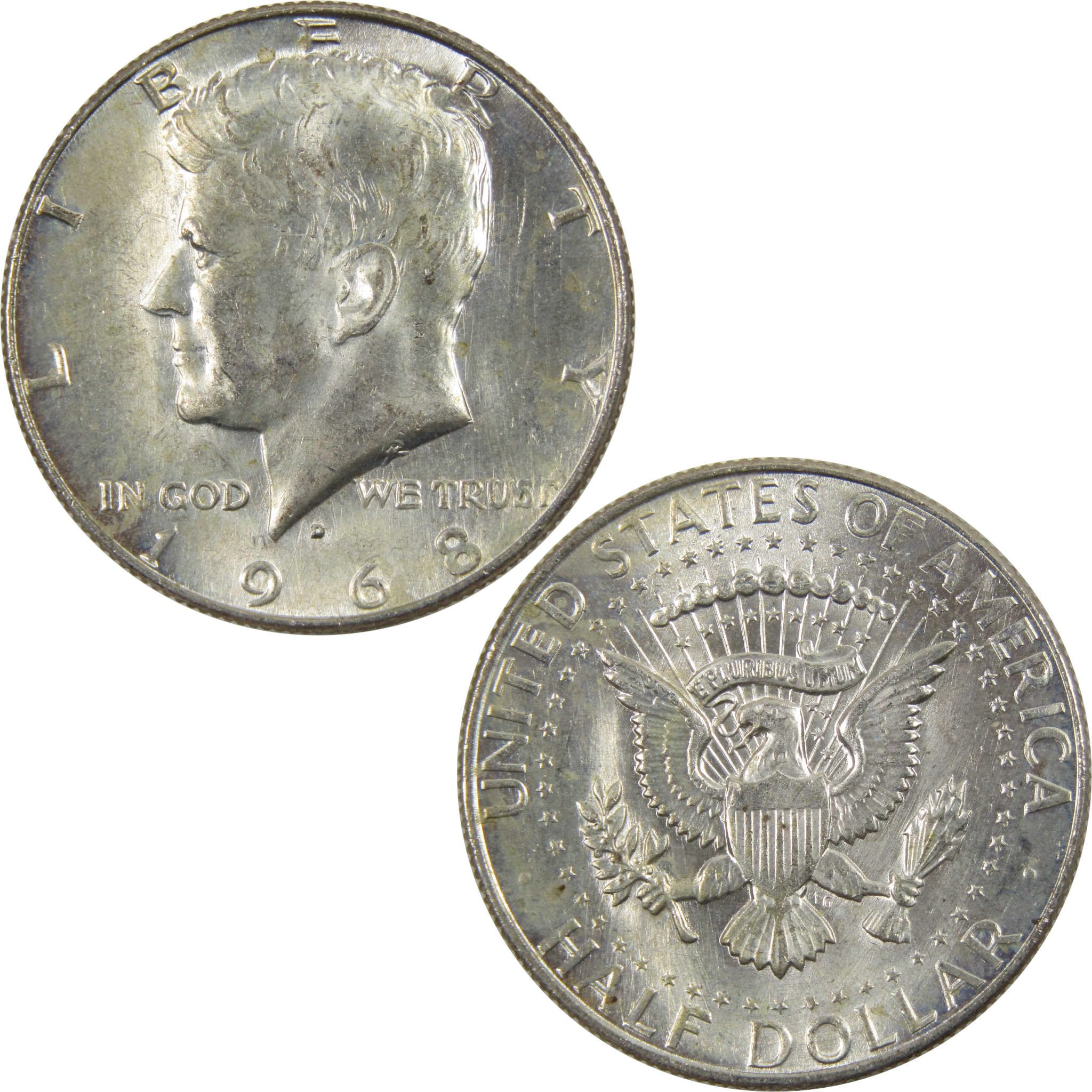 1968 D Kennedy Half Dollar AG About Good 40% Silver Clad 50c Coin