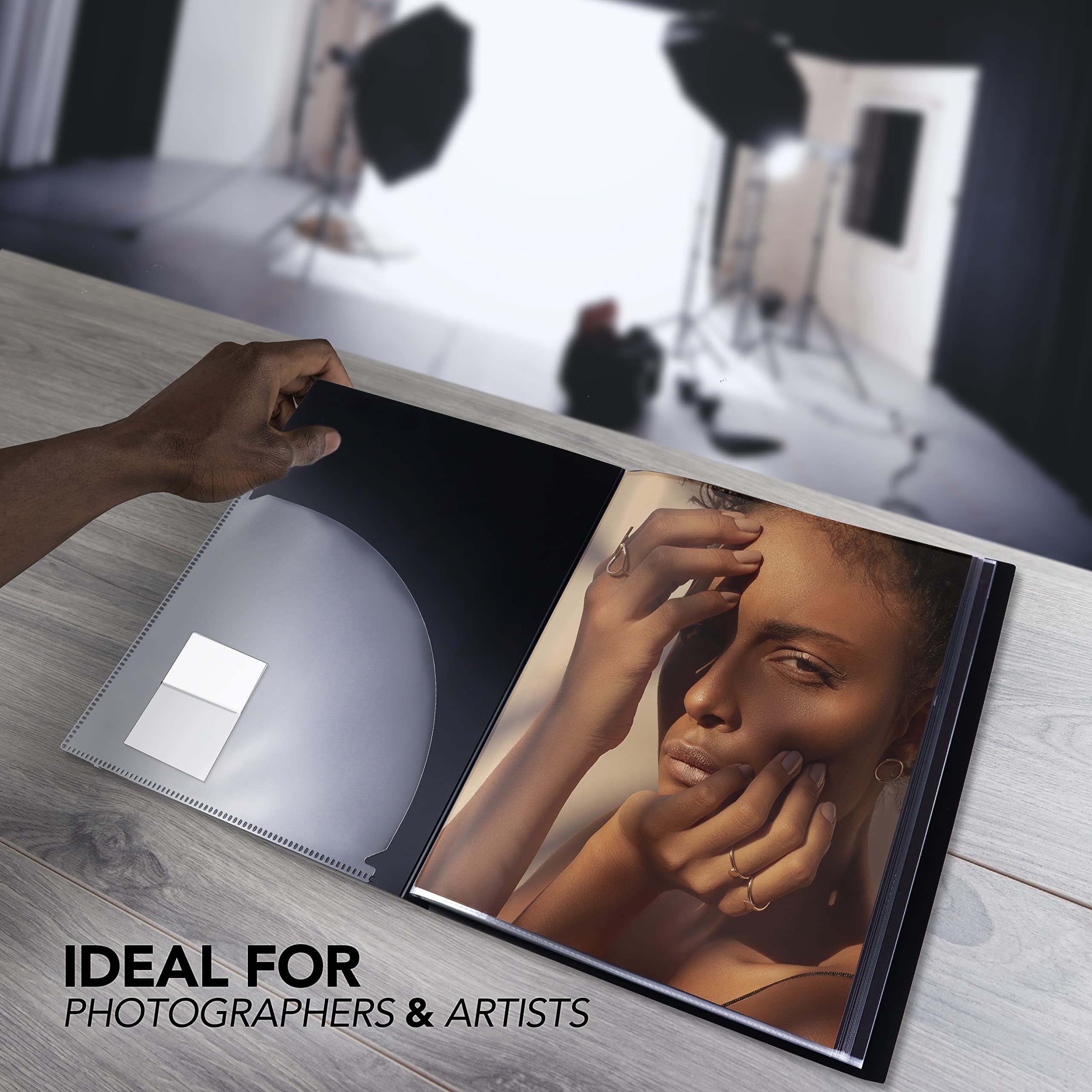 Itoya Original Art ProFolio 8.5x11 Black Art Portfolio Binder with Plastic Sleeves with 180 Pages - Portfolio Folder for Artwork with Clear Sheet Protectors - Presentation Book for Art Display