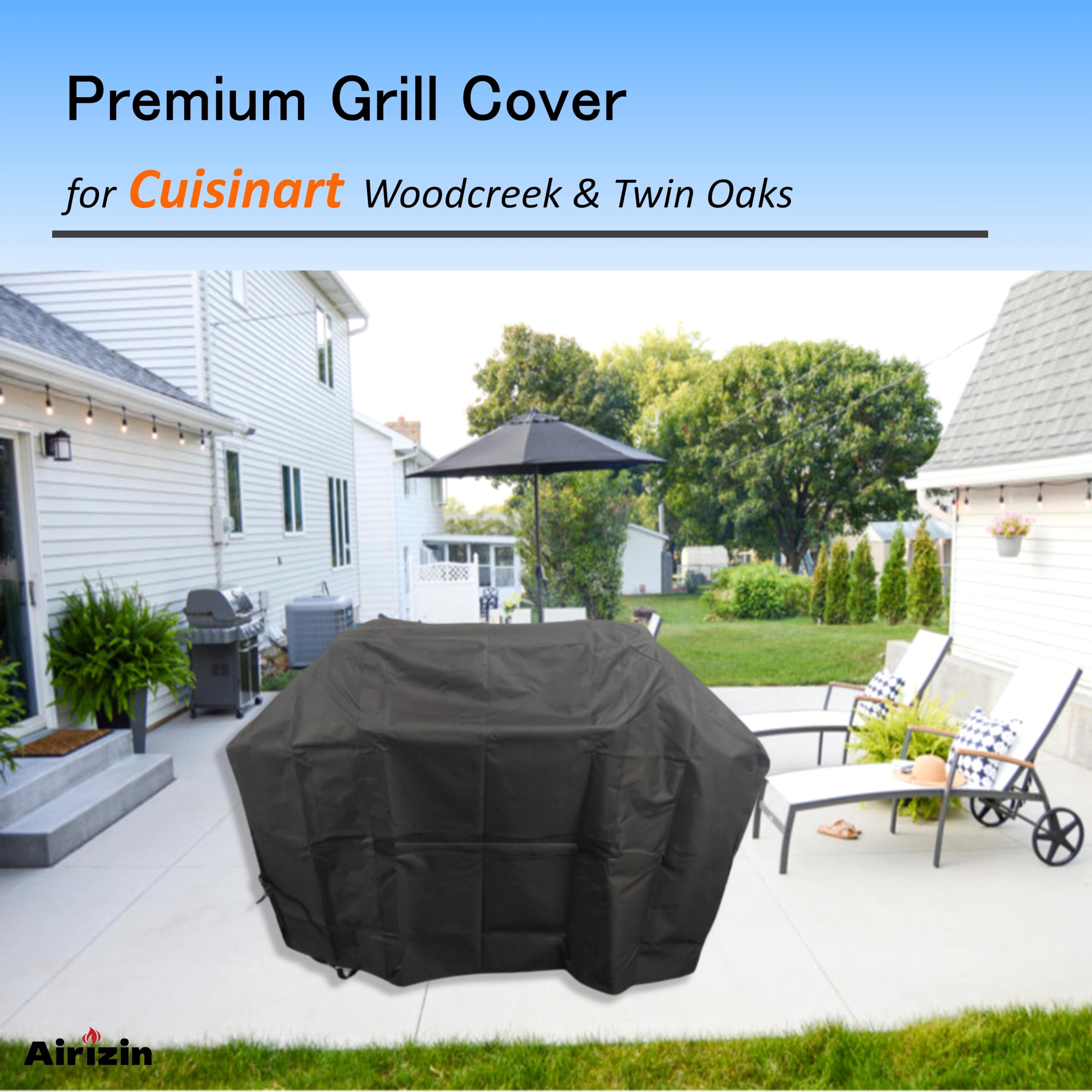 Premium Gas Grill Cover Replacement for Cuisinart Woodcreek 4-in-1 Pellet Grill. Also for Pit Boss Pro Series 1600 Elite & Competition Series 1600 & Titan Wood Pellet Grill Accessories Cover