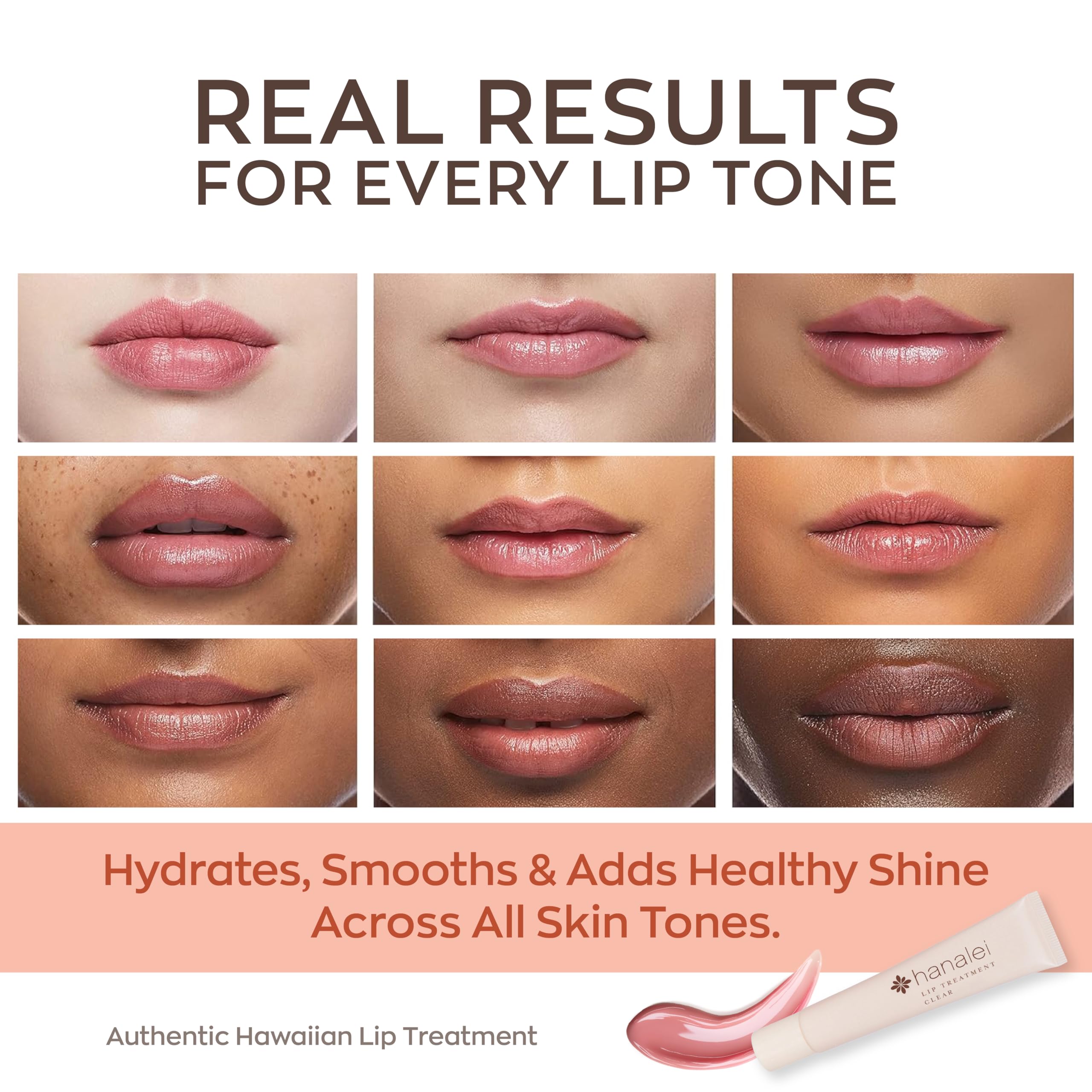 Hanalei Lip Treatment for Dry, Chapped Lips – Intensive Overnight Moisturizer with Kukui Oil, Shea Butter & Grapeseed Oil – Hydrating Balm for Healing Cracks – Clear Tint, Full-Size 15g – Cruelty-Free