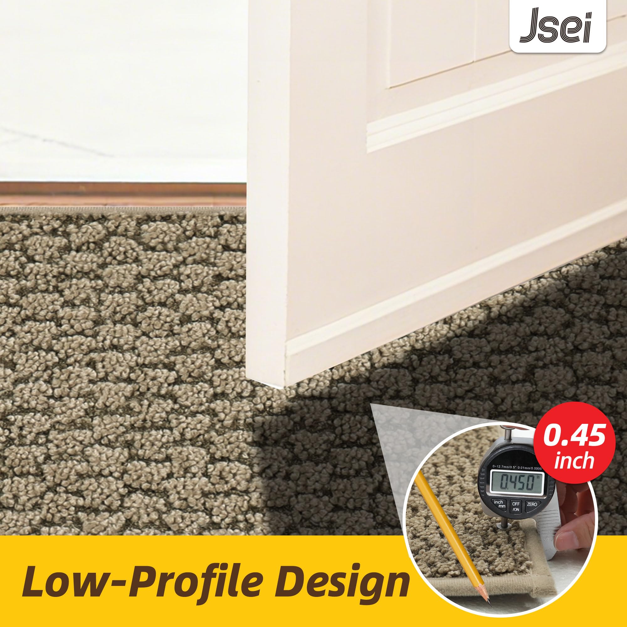 JSEI Dirt Trapper Door Mat 32"x48", Non-Slip Entryway Rugs Doormat Indoor, Washable Absorbent and Stain Resist Welcome Floor Mat for Front Door, Dog Door Mat, Muddy Wet Shoes & Paws, Beige