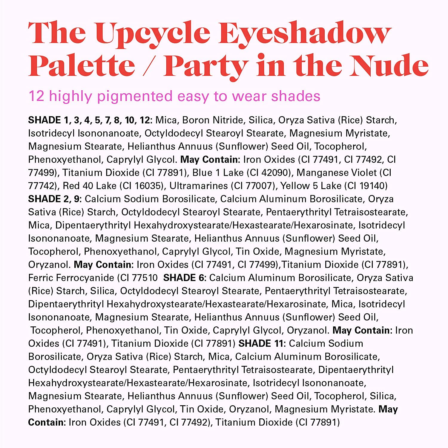 PYT BEAUTY Highly Pigmented Eyeshadow Palette with Party in the Nude Shades, Hypoallergenic, Vegan Makeup, 1 Count, Talc Free