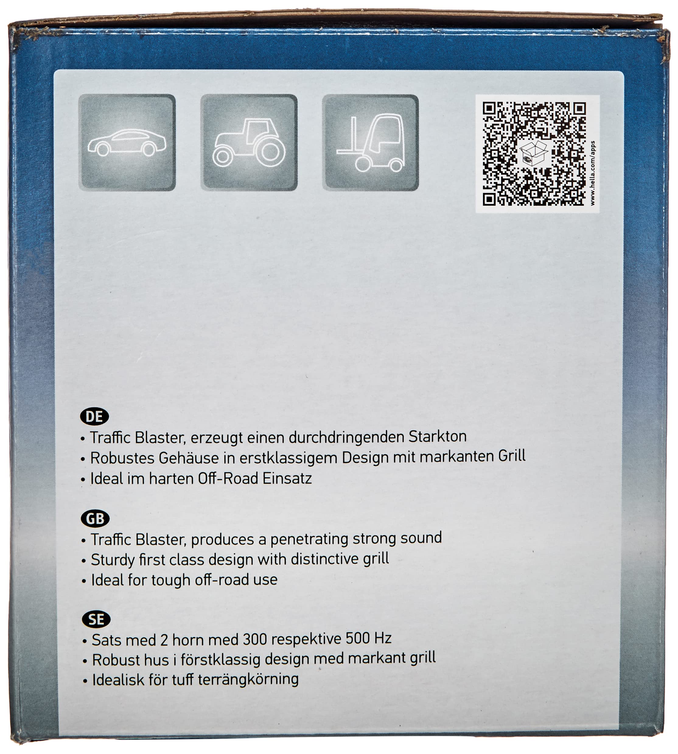 Hella Stark Sound – 109.23.37 – Red Set 12 V High/Low Frequency Hella Super Tone Horn Set B 133, 12 volt