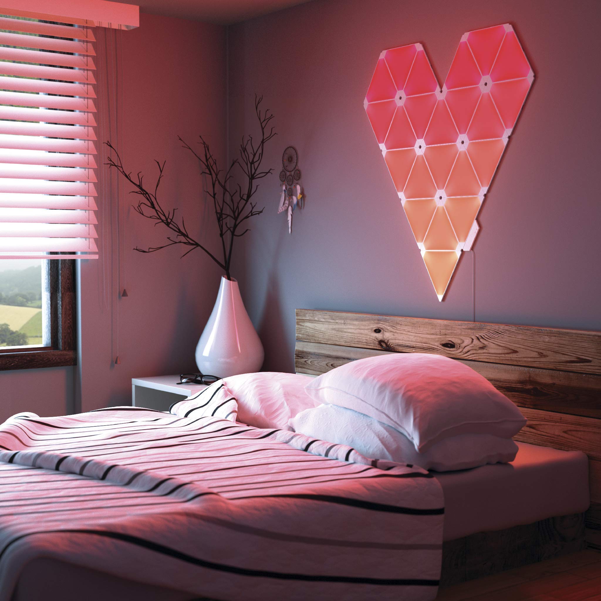 Nanoleaf Rhythm Edition WiFi Smart RGB 16M+ Color LED Dimmable Gaming and Home Decor Wall Lights Starter Kit (9 Panels)