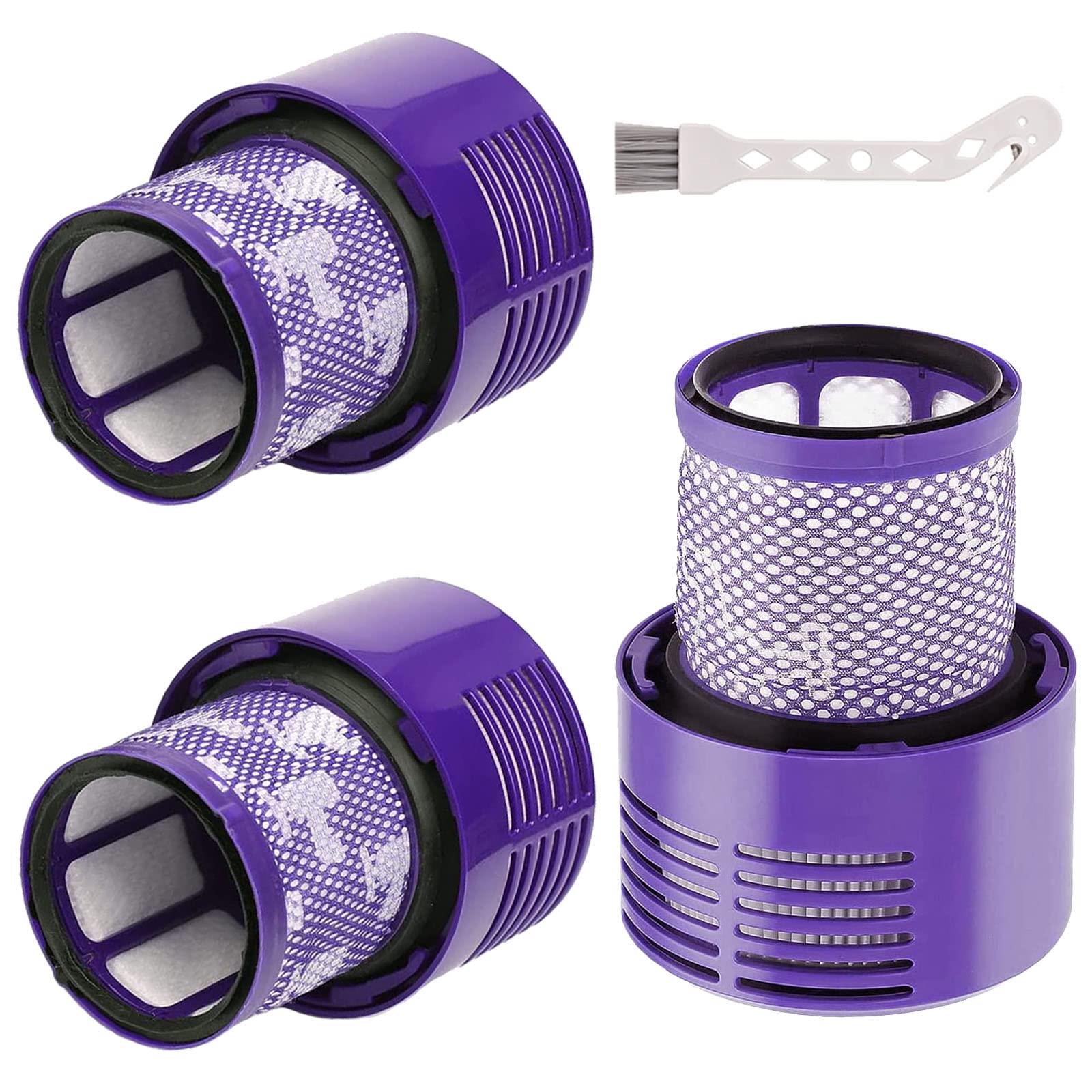 3 Pack V10 Filters Replacement Parts Compatible with Dyson V10 Cyclone Series, Cyclone V10 Absolute, Cyclone V10 Animal, V10 Total Clean, SV12, Replace Part No. 969082-01