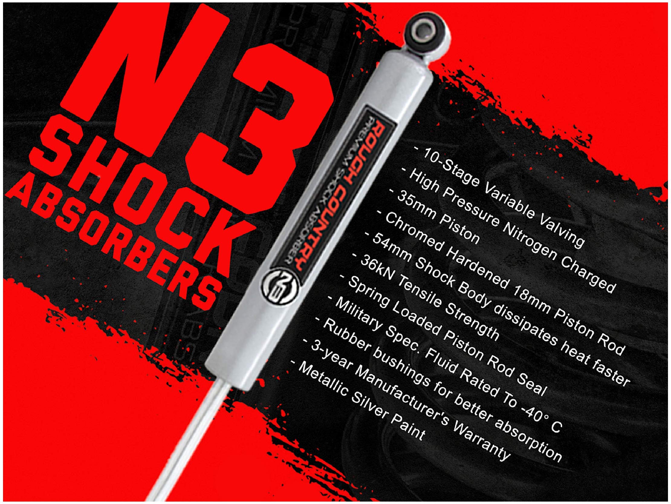 Rough Country 3" Suspension Lift Kit w/N3 Shocks for 97-03 Ford F-150-52830