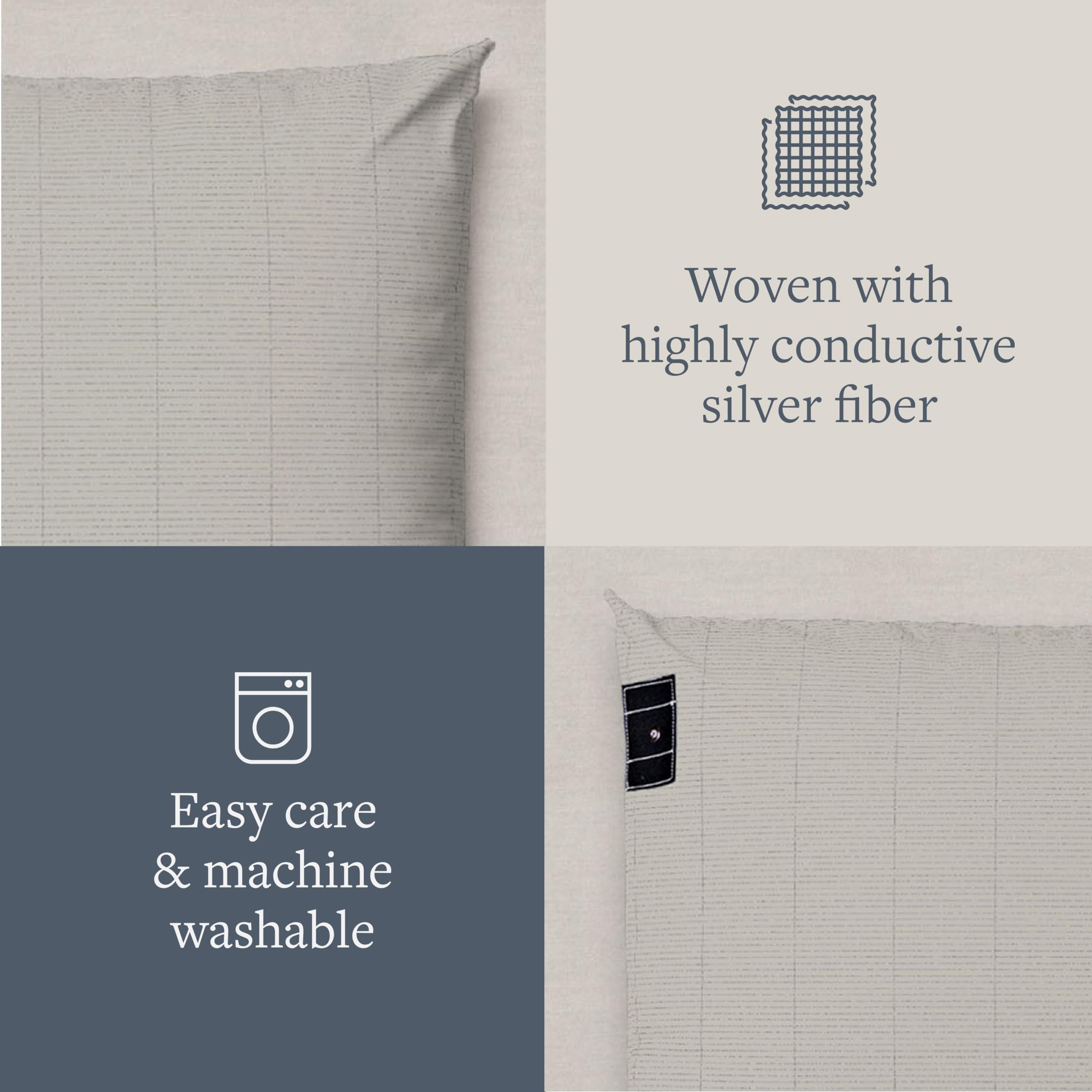 GroundLuxe Organic Grounding Pillowcase in Gray - King Size