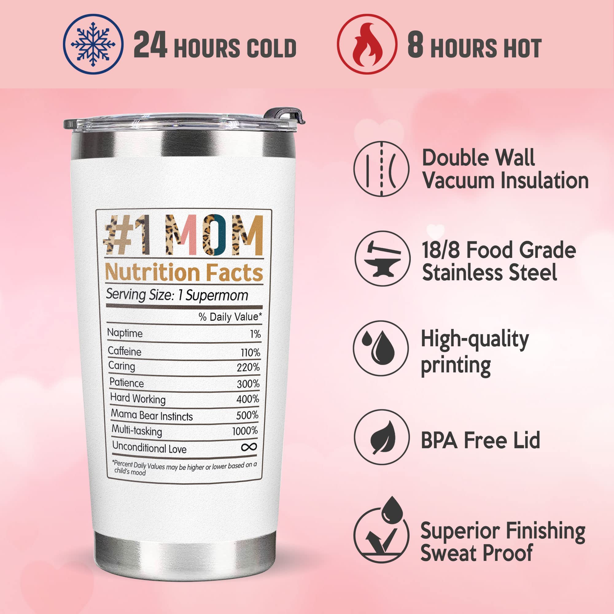 Mothers Day Gifts for Mom from Daughter, Son - Mom Gifts from Daughters, Sons - Great Mother Gifts - Birthday Gifts for Mom, Mom Birthday Gifts - Presents for Mom, Gifts for Mothers Tumbler 20 Oz