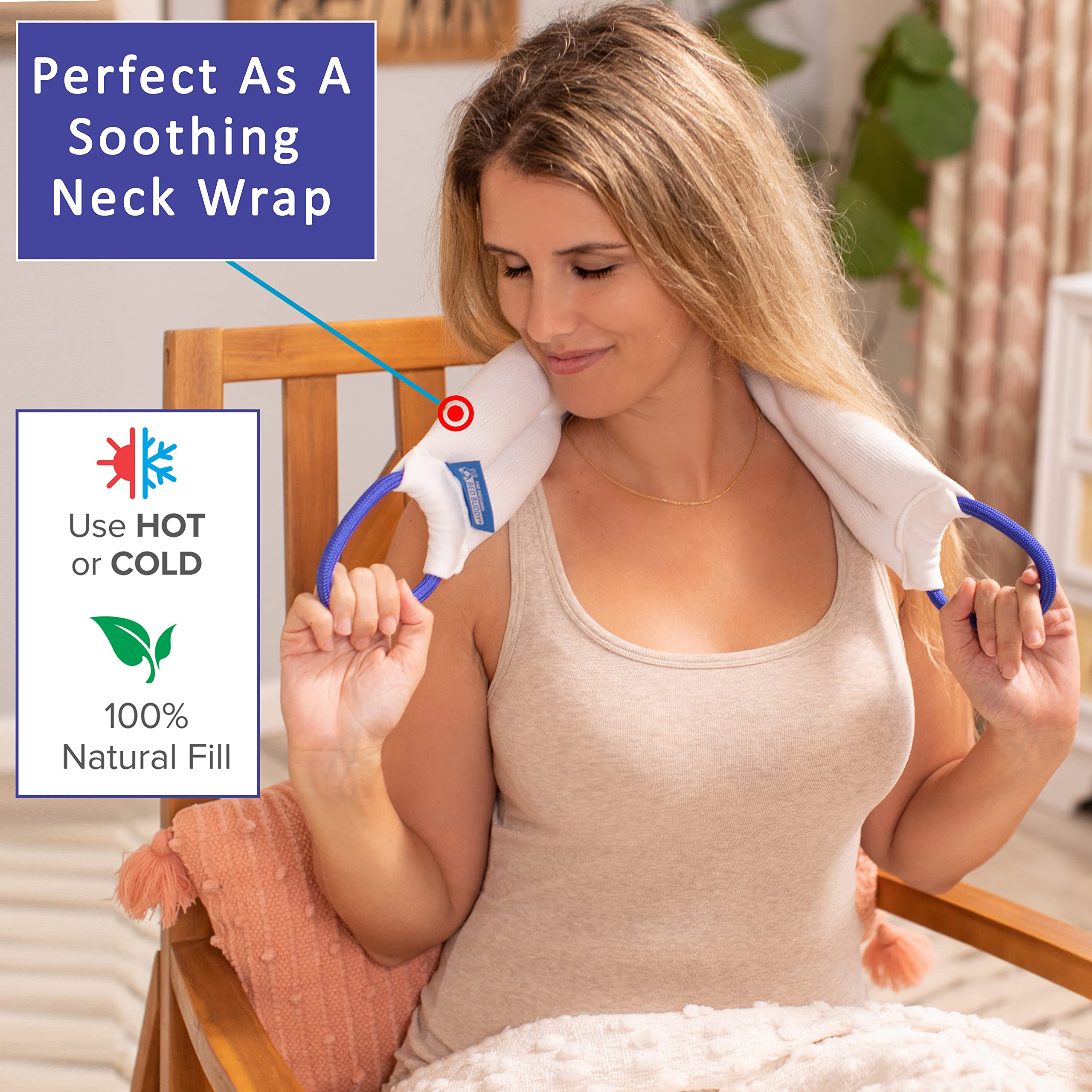 Bed Buddy Heat Pad and Cooling Neck Wrap, 3 Pack - Microwave Heating Pad for Sore Muscles, Cold Wrap Pack for Aches and Pain, Microwavable Neck Wrap, Microwave Heat Pack