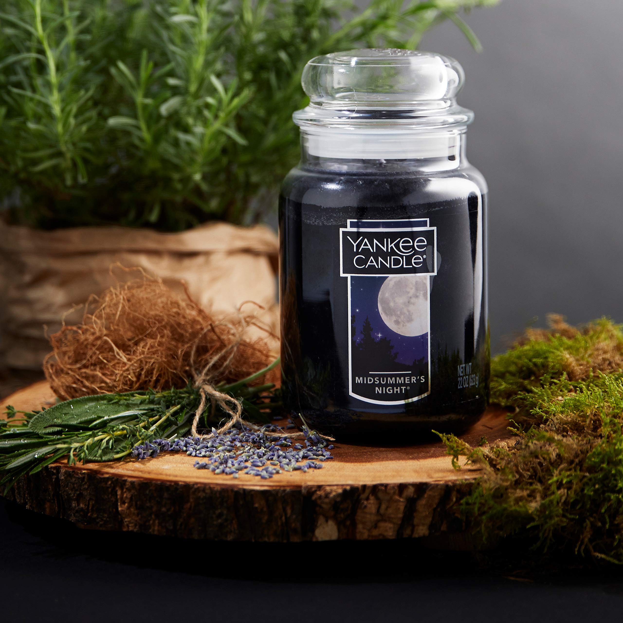 Yankee Candle MidSummer's Night Scented, Classic Large Single Wick Jar Candle, 22oz with Over 110 Hours of Burn Time, Ideal for Dinner Parties, Relaxing Saturdays, and Special Occasions