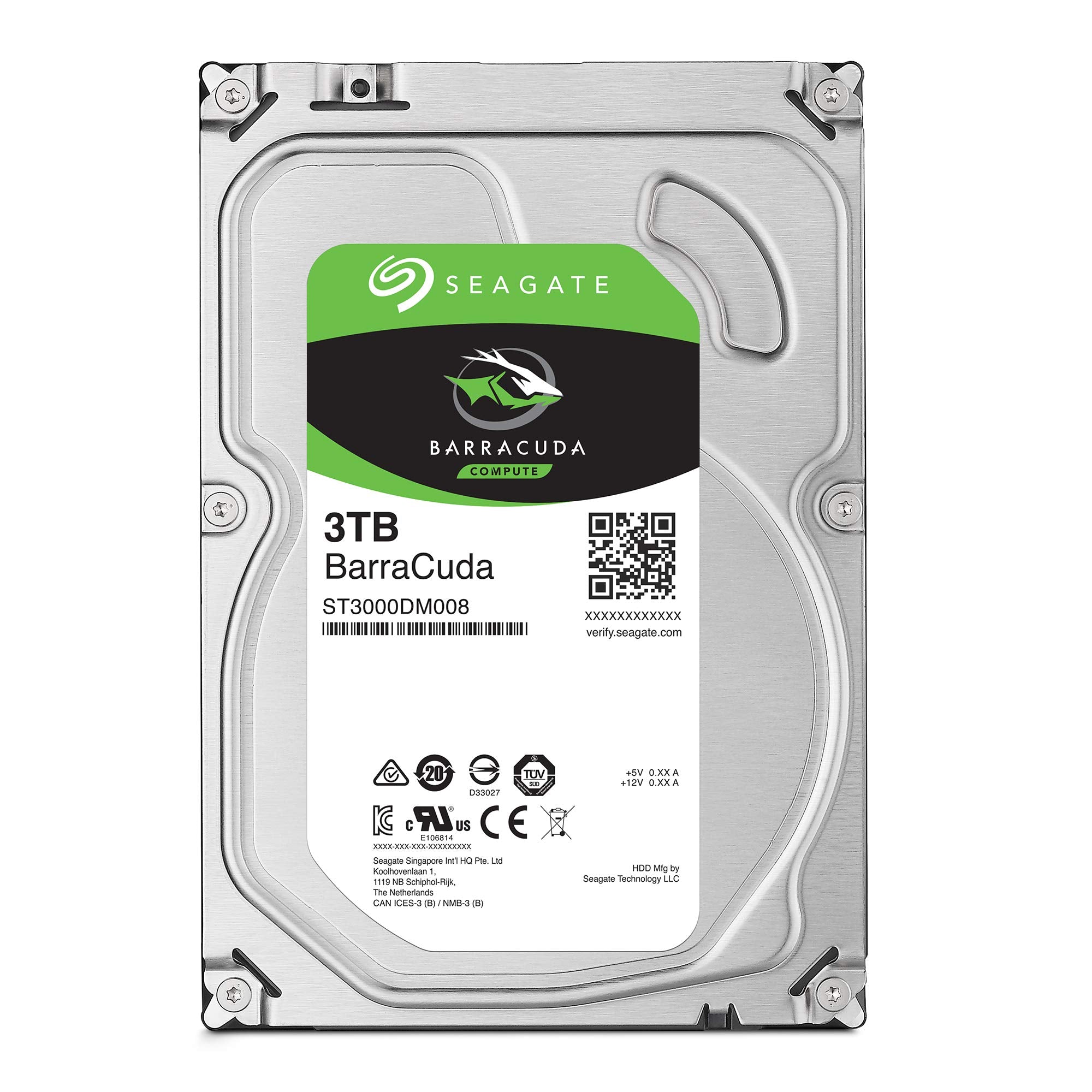 Seagate BarraCuda 3TB Internal Hard Drive HDD – 3.5 Inch SATA 6 Gb/s 7200 RPM 64MB Cache for Computer Desktop PC (ST3000DM008)