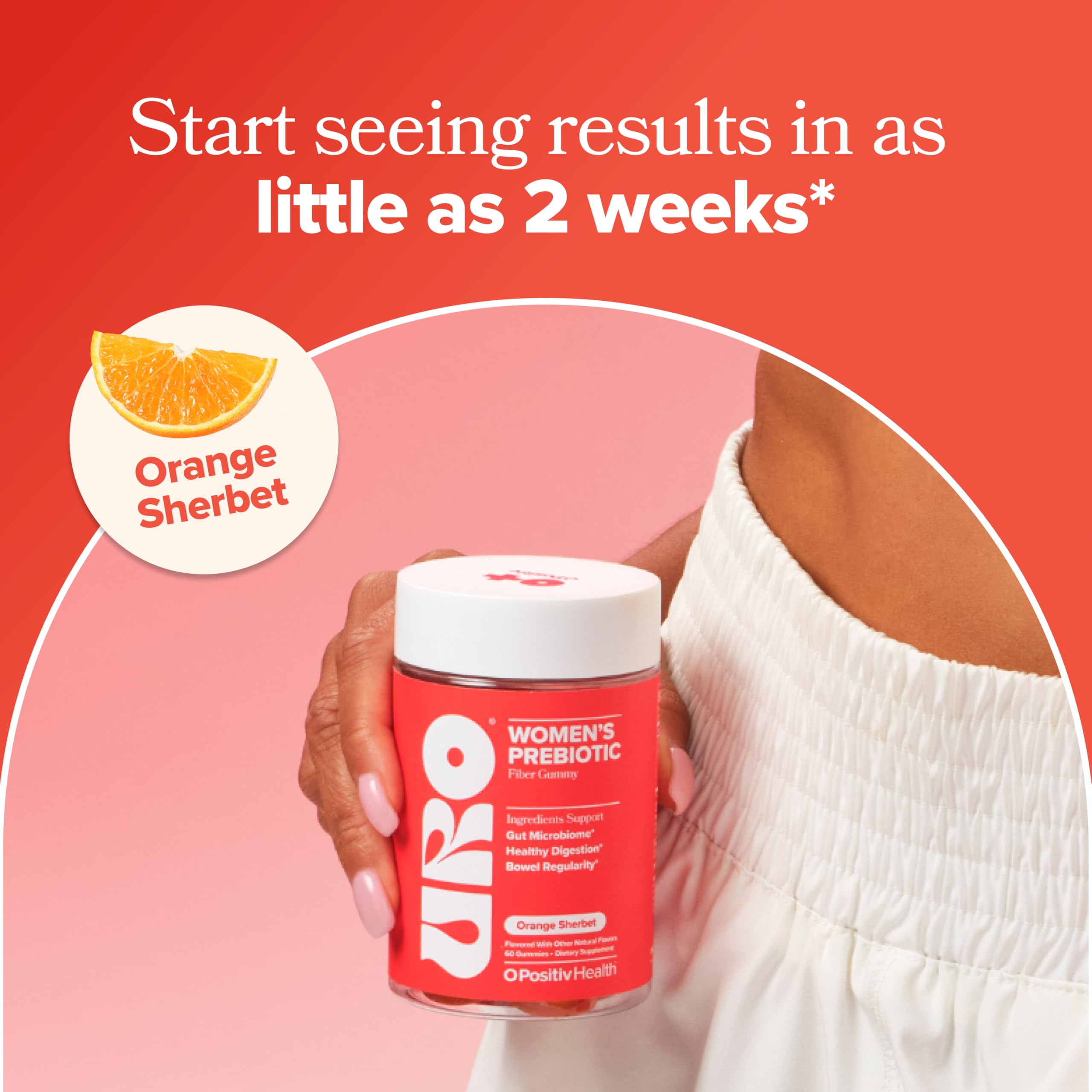 URO Fiber Gummies for Adults, 60 Count (Pack of 1) - Prebiotic Chicory Root Inulin Fiber Supplement - Daily Gummy Fiber for Digestive Gut Health - Non-GMO, Vegan & Cruelty-Free