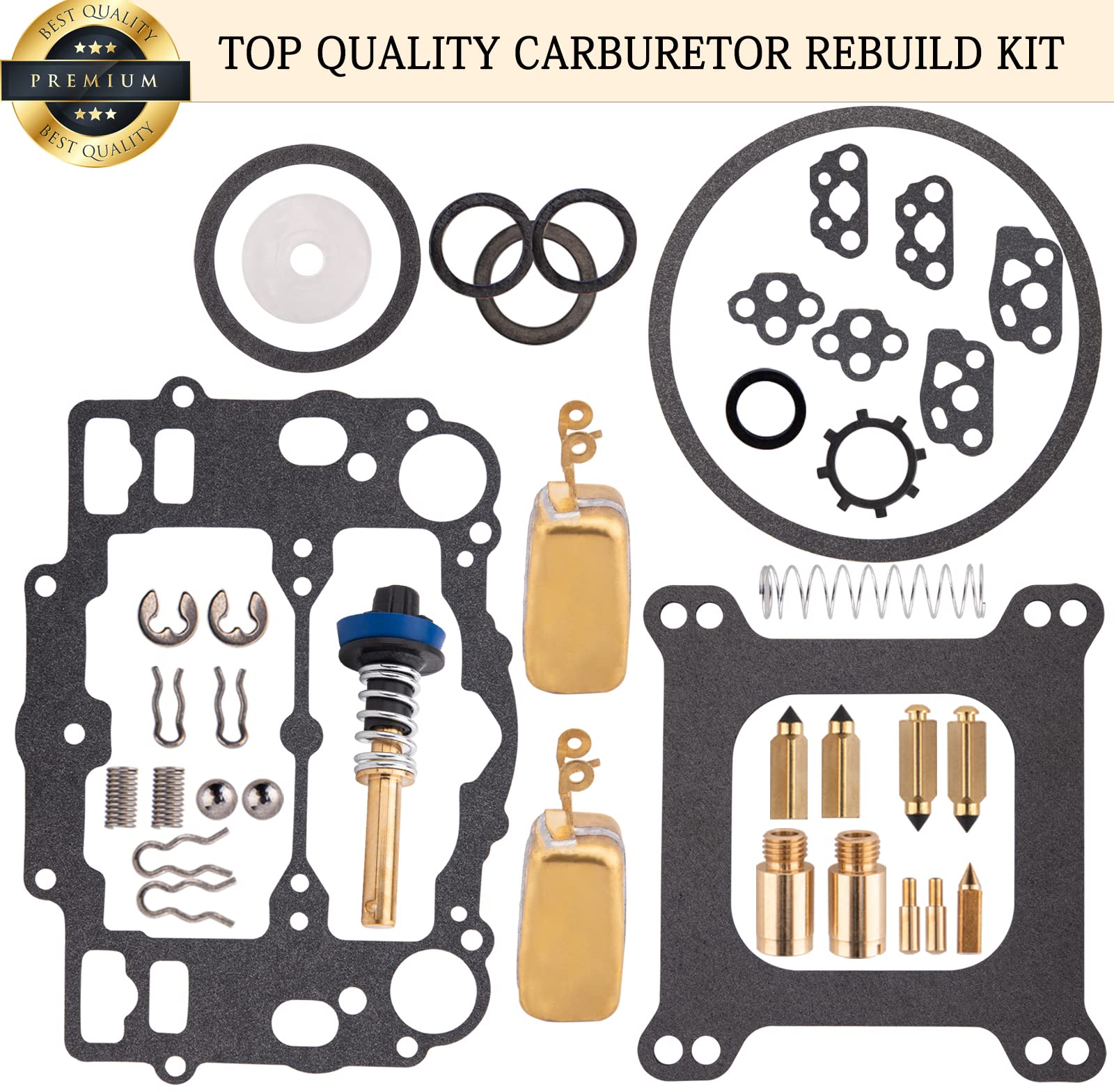 Carburetor Rebuild Kit Compatible with Edelbrock 1405 1406 1407 1408 1409 1410 1411, Carb Rebuild Kit for AFB 4 barrel 500 600 650 700 750 800 CFM Weber Marine # 809064 Carter 9000 series