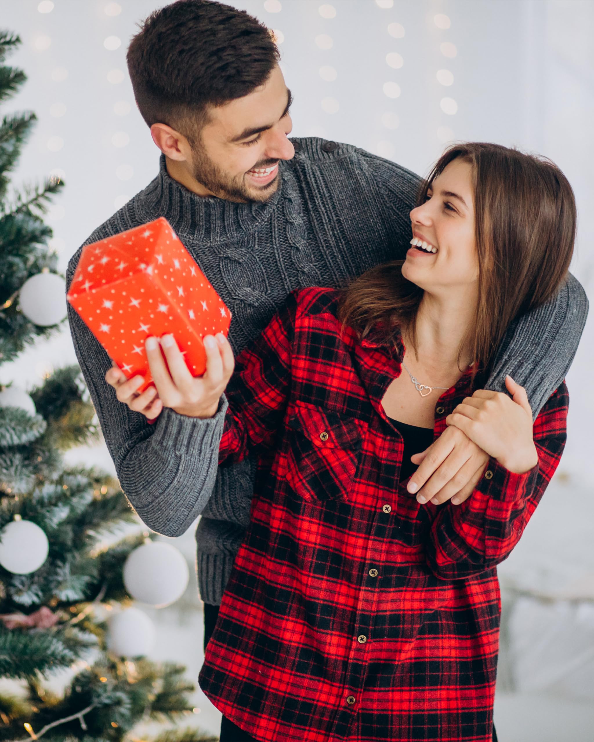 Shonyin Valentines Day Gifts for Girlfriend Infinity Heart Necklace for Girlfriend Women Her Cubic Zirconia Jewelry Birthday Christmas Valentines Day Gift