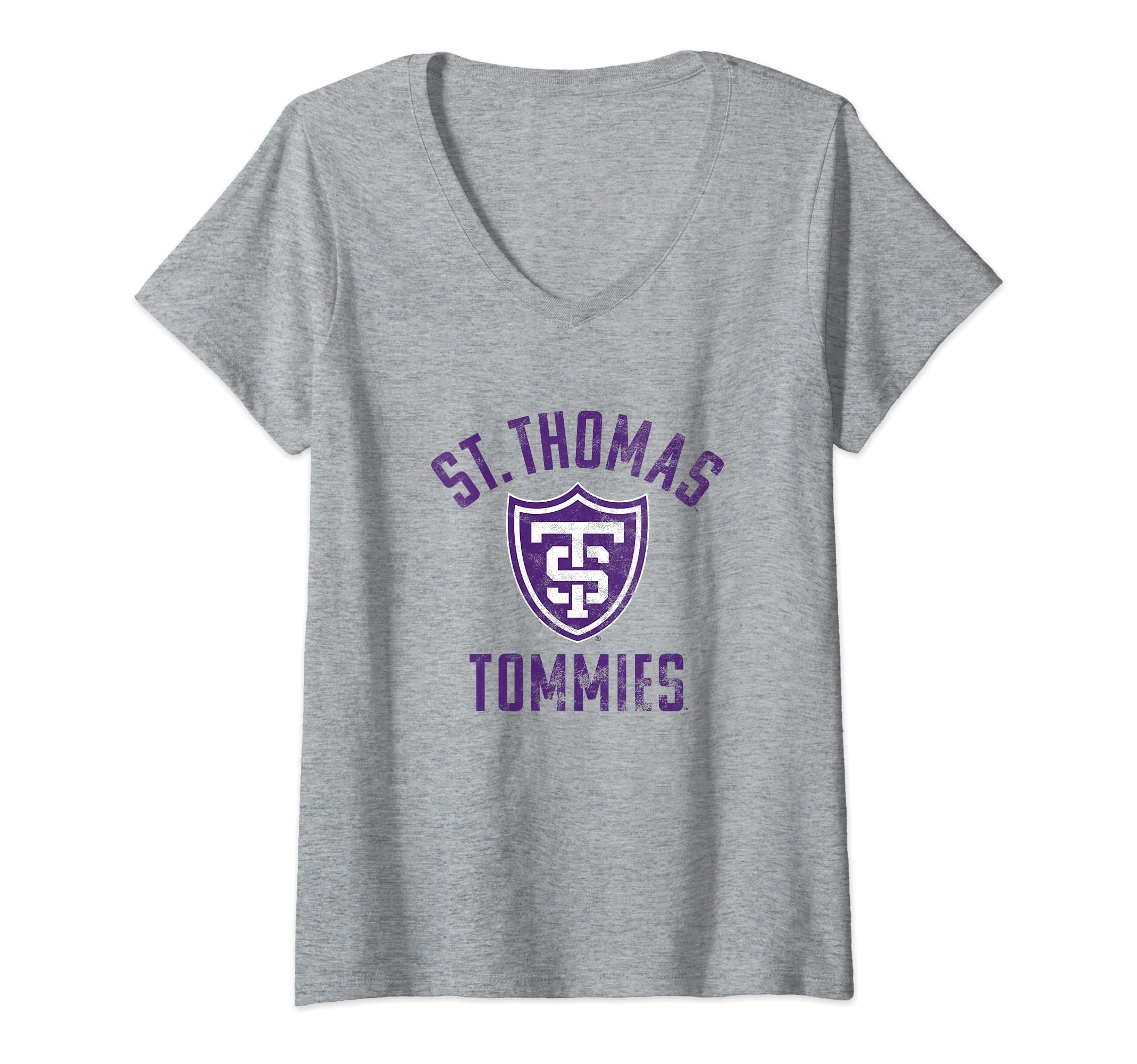 Womens University of St. Thomas Tommies Large V-Neck T-Shirt