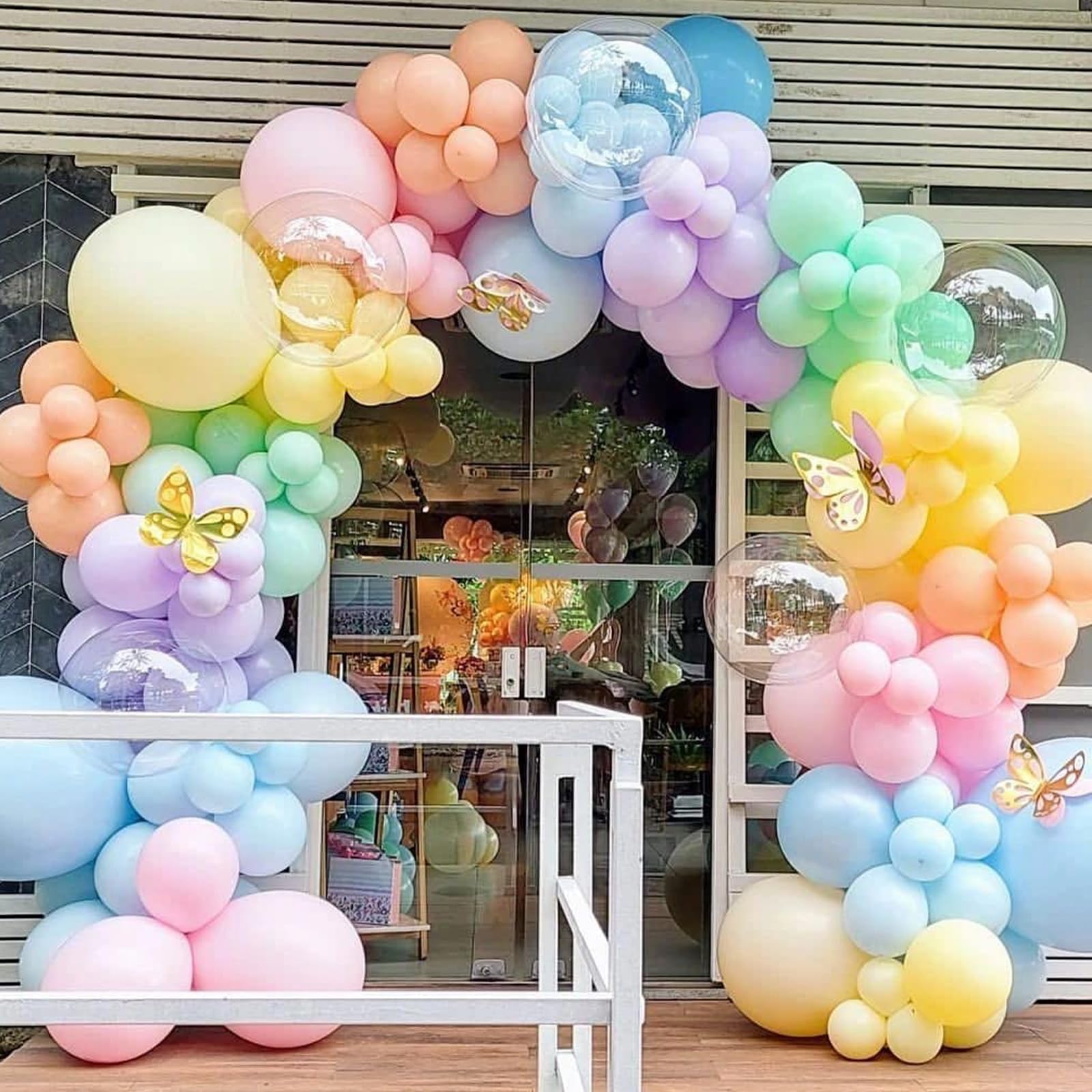 PartyWoo Pastel Balloon Arch Kit Garland 140 pcs Different Sizes of 18 12 10 5 Inch Assorted Pastel Rainbow Color Latex Balloons for Baby Shower Birthday Party Decorations