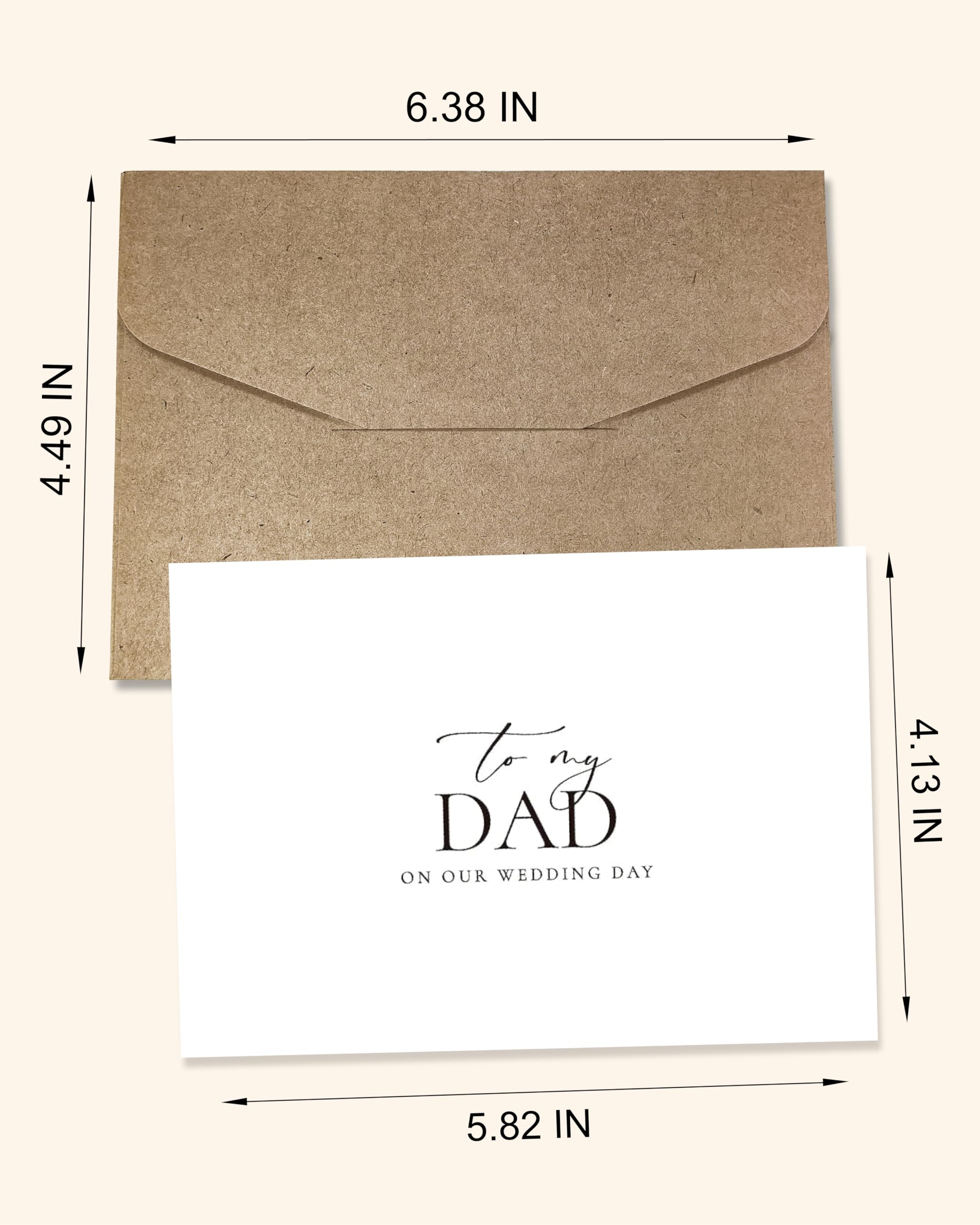 WeddingGiftsWedding Set of 2 Wedding Day Card for Parents, To My Dad and Mom On Our Wedding Day, Parents Of The Bride/Groom Gifts. (Dad/Mom A)