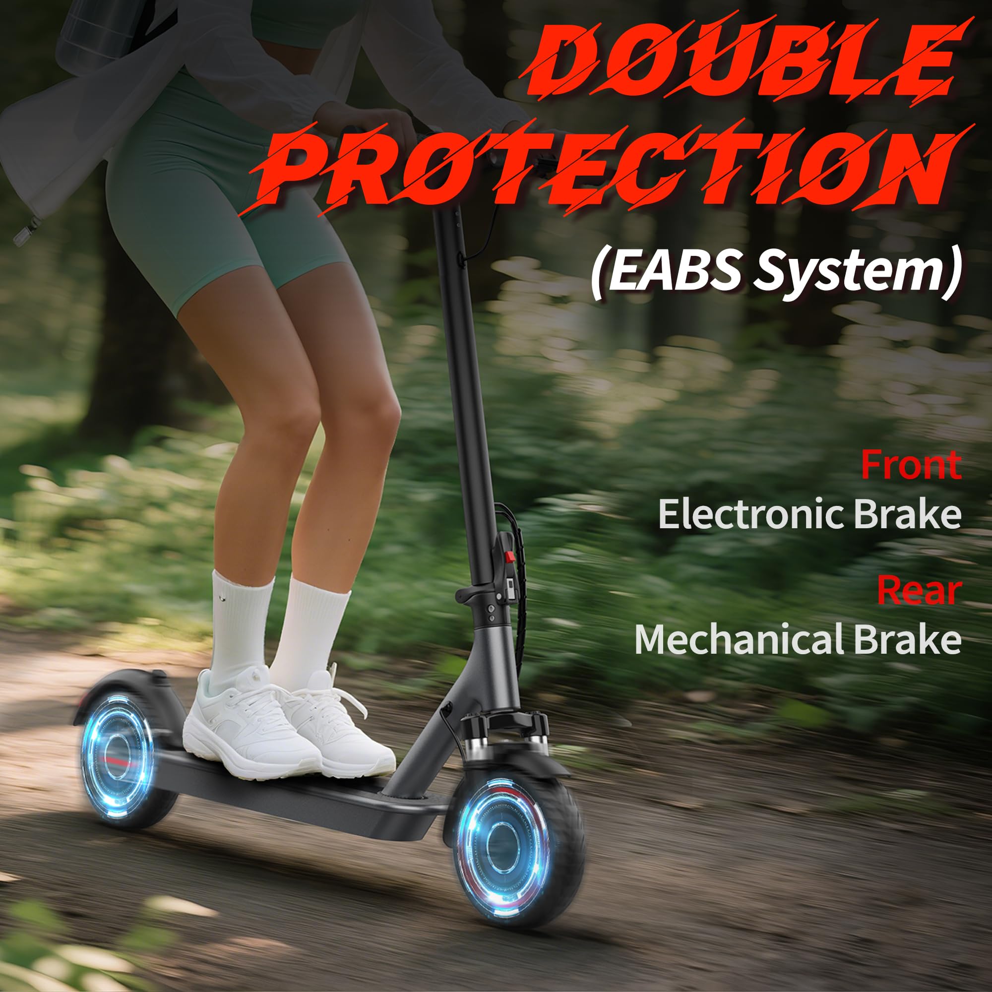 WERHY 10''/8.5'' Electric Scooter with Dual Suspension, 500/350W Powerful Motor, 22/19MPH Top Speed, 25/22/16 Miles Long Range, Folding E Scooter with Dual Braking for Teens and Adults