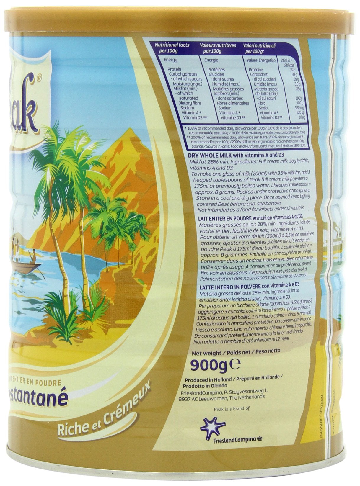 Peak Dry Whole Milk Powder, 900-Grams (Packaging May Vary)