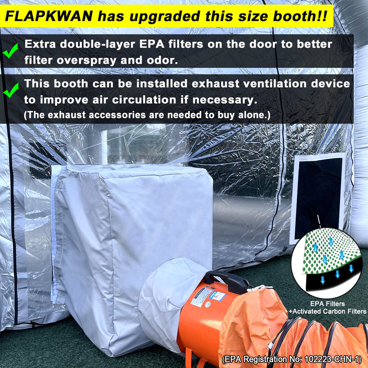 26X13X10FT Inflatable Paint Booth with 950W+750W Blowers for Professional Car Auto Parts Painting Portable Paint Booth for Cars, Car Parts and Other Items Painting