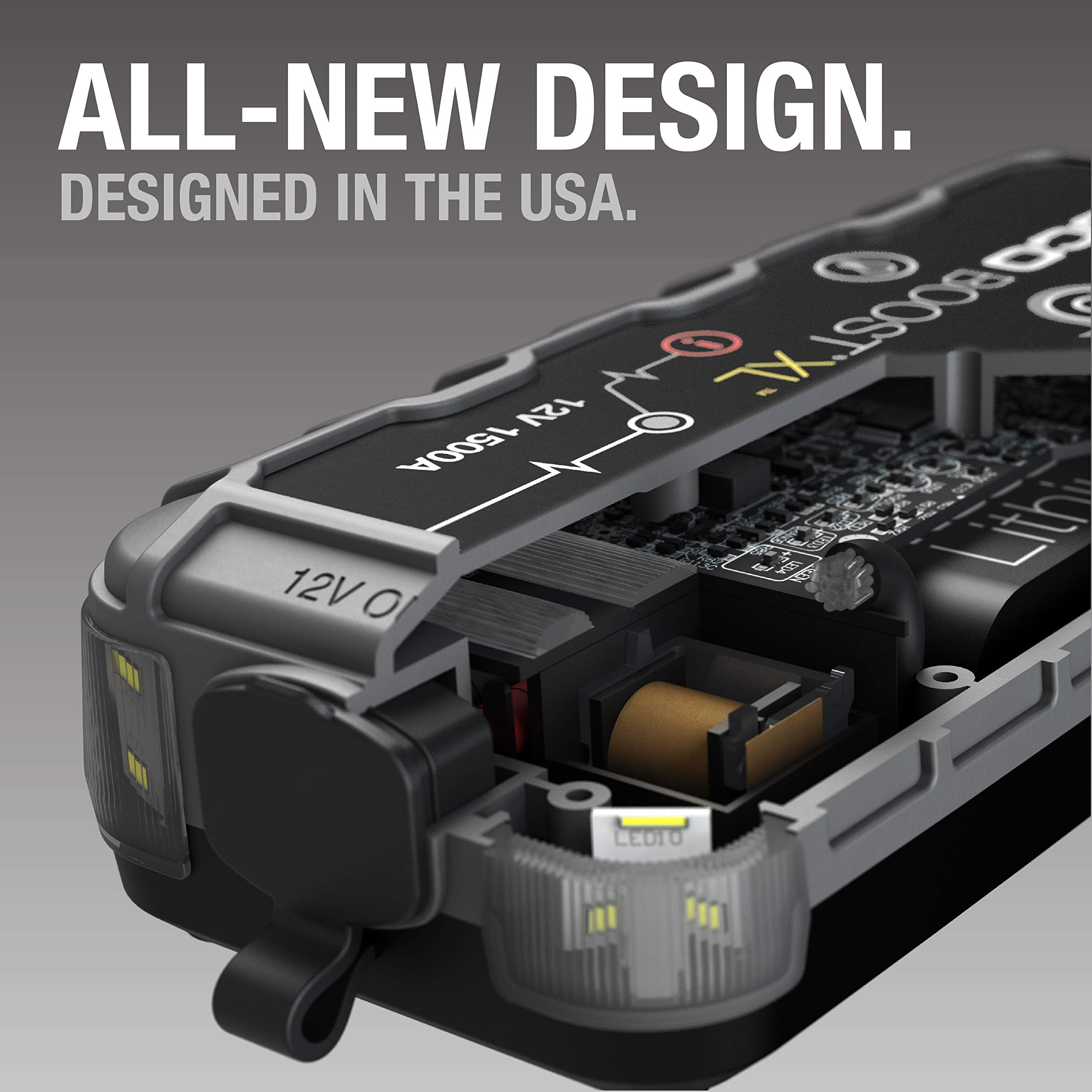 NOCO Boost XL GB50 1500 Amp 12-Volt UltraSafe Lithium Jump Starter Box, Car Battery Booster Pack, Portable Power Bank Charger, and Jumper Cables for up to 7-Liter Gasoline and 4-Liter Diesel Engines