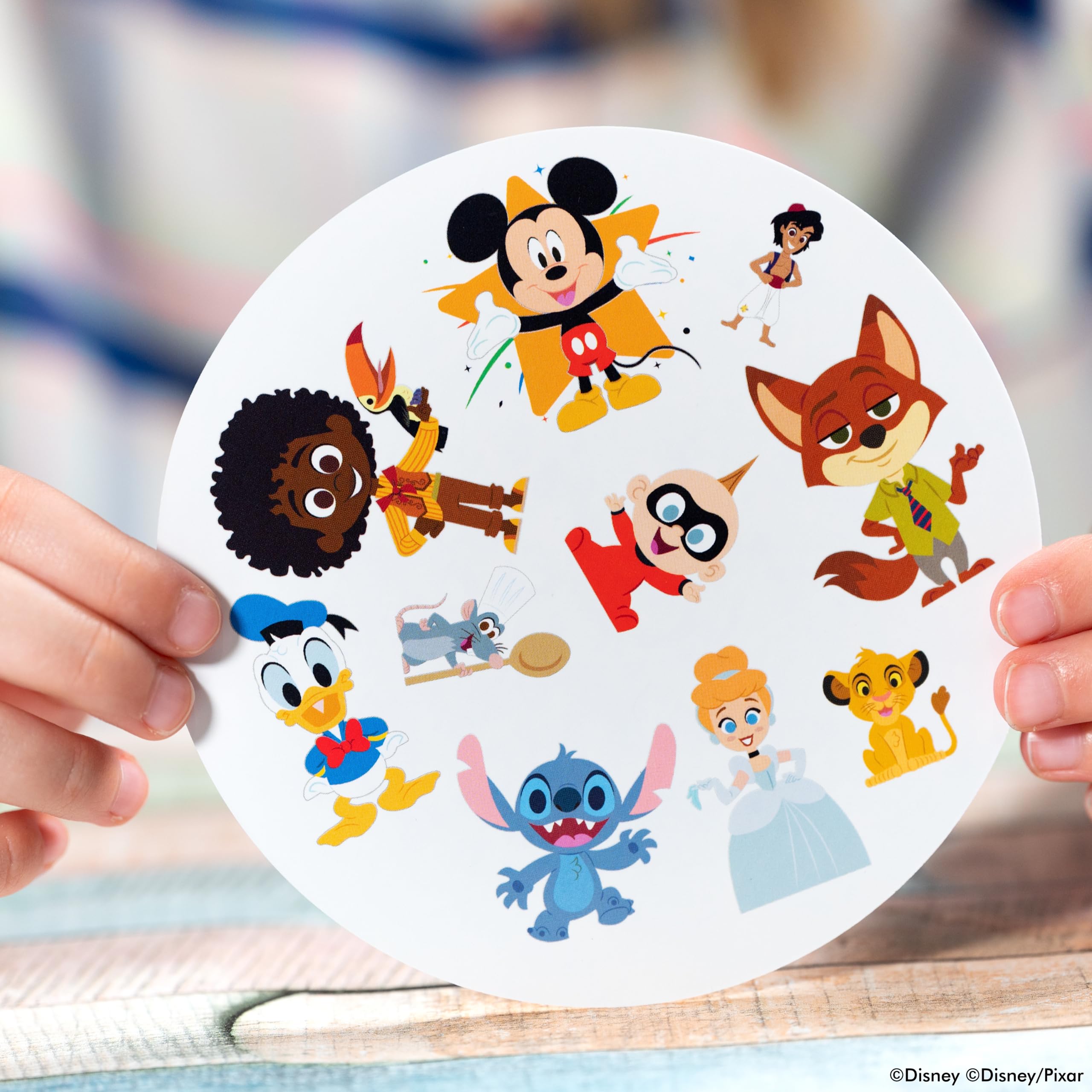 Spot It! Disney 100th Anniversary - Celebrate Disney & Pixar Characters in a Classic Observation Game! Fun Matching Game for Kids & Adults, Ages 6+, 2-8 Players, 15 Minute Playtime, Made by Zygomatic