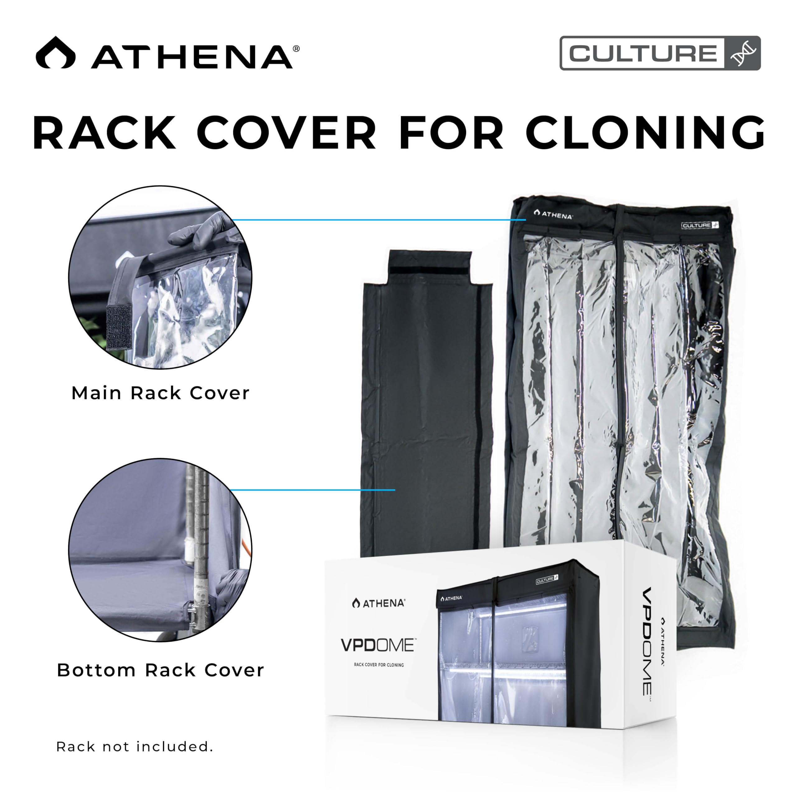 Athena VPDOME Cloning Rack Cover Shelf Accessory | Durable Fabric Dome for Plant Propagation Shelf | Humidity Domes for Propagation, Plant Grow Tent | TC-VPD (Rack Not Included)