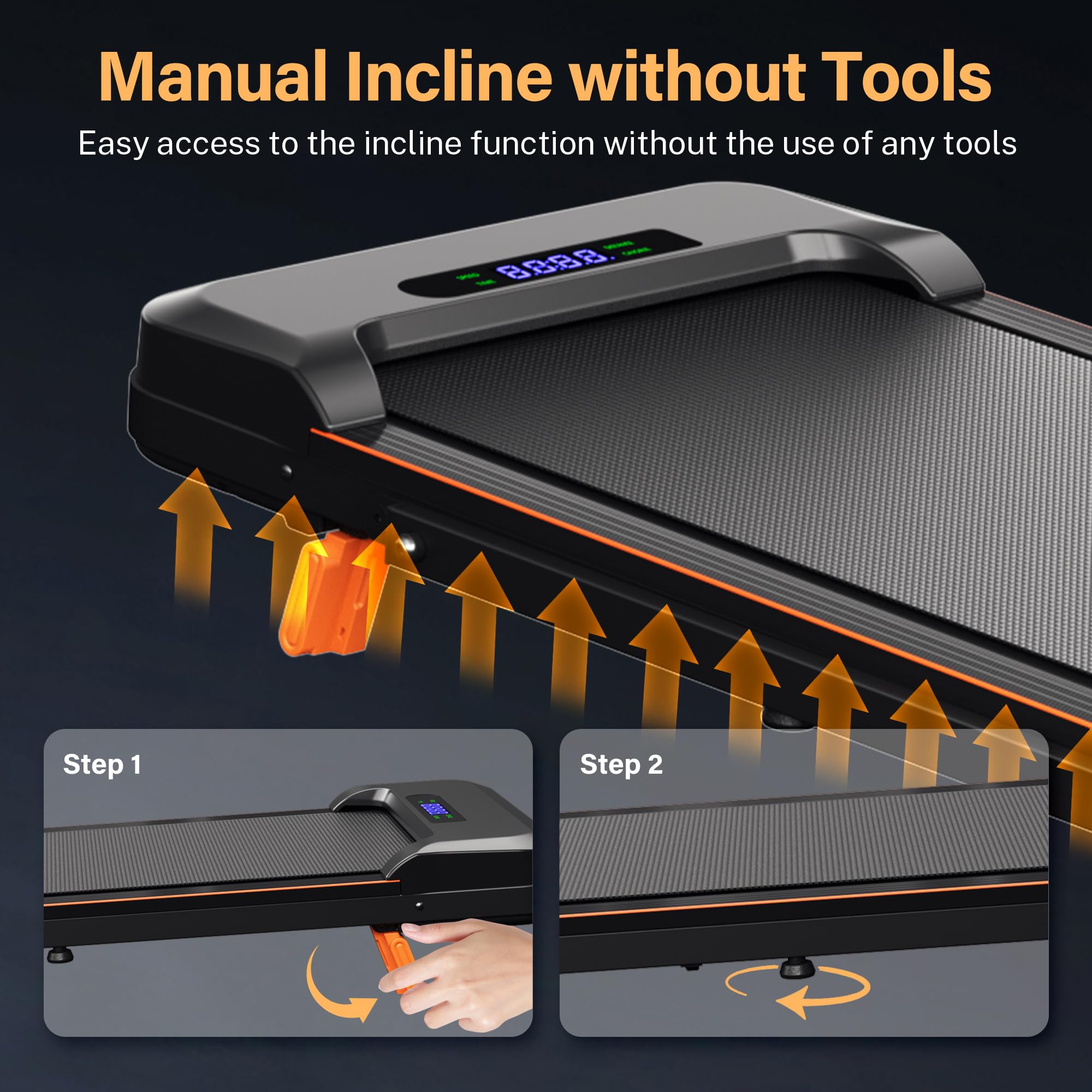 Walking Pad with Incline, Under Desk Portable Foldable Treadmill for Home Office, Walking Pad 4 in 1 for Walking Running, 2.5HP Compact Small Treadmill with Remote Control