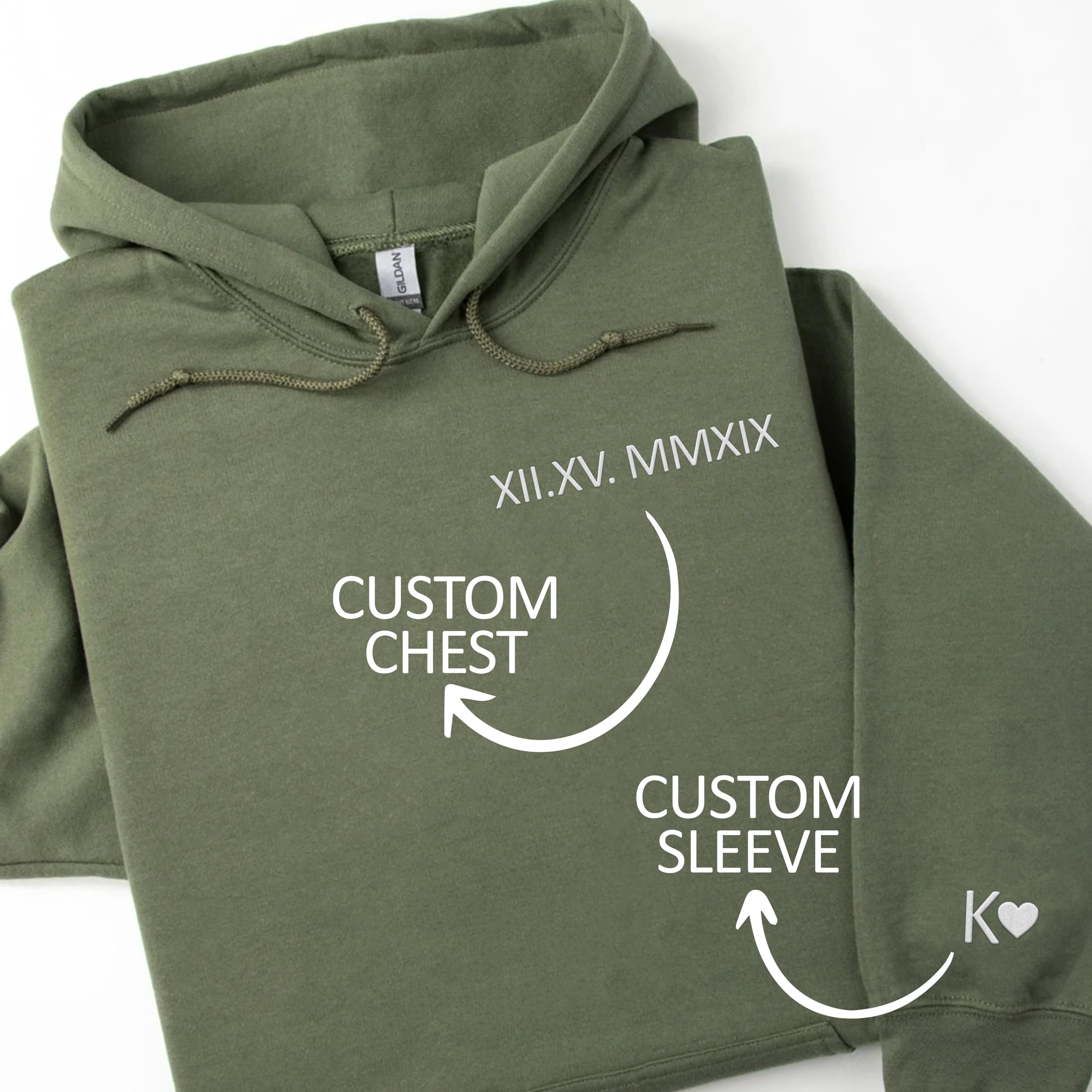 Custom Embroidered Roman Numeral Date Couple's Sweatshirt & Hoodie, Matching Hoodies for Couples, Custom Embroidered Sweatshirt, Anniversary, Engagements, Valentine's Day Gifts