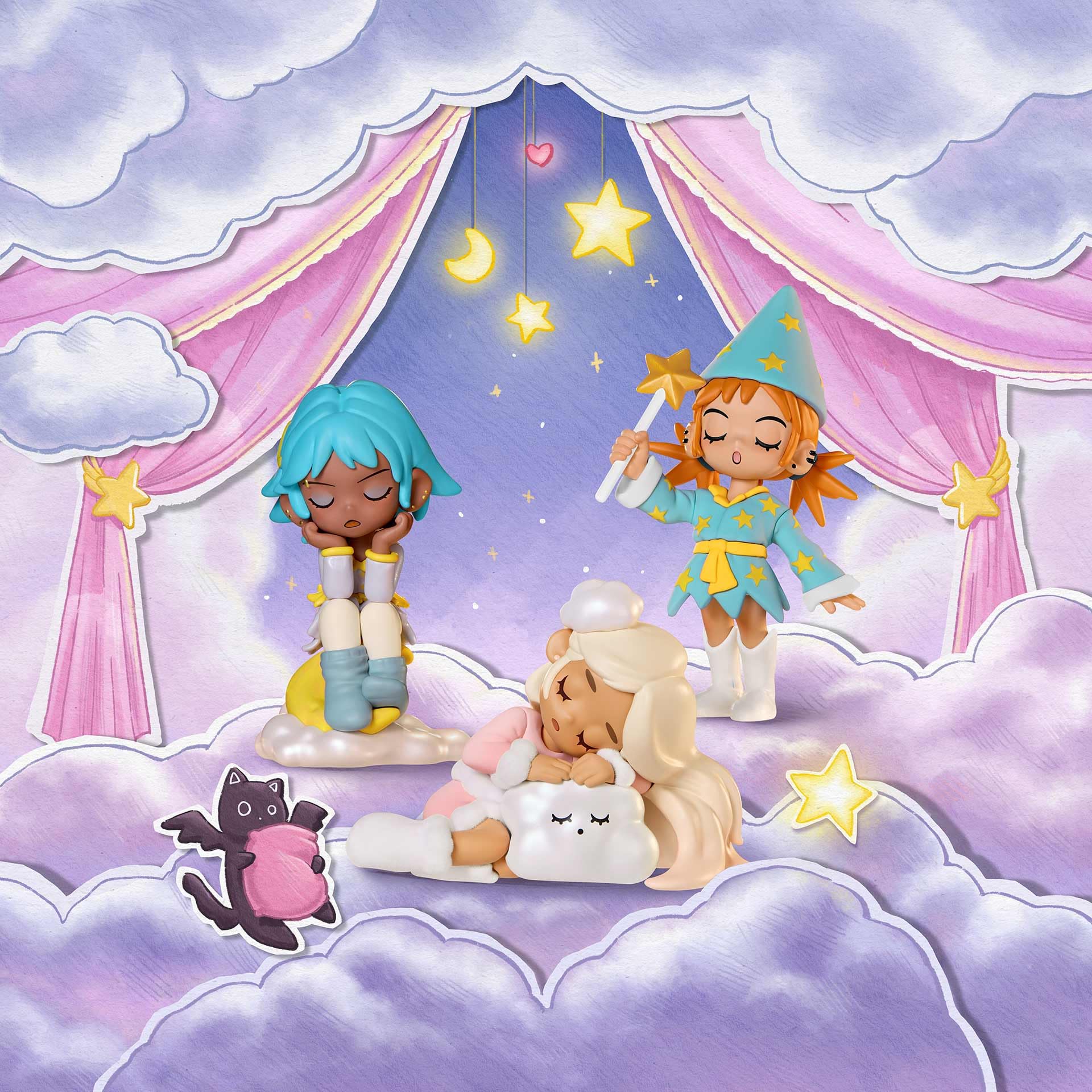 POP MART Lil Peach Riot Sleepover Series Blind Box Figures, Random Design Action Figures Collectible Toys Home Decorations, Holiday Birthday Gifts for Girls and Boys, Single Box