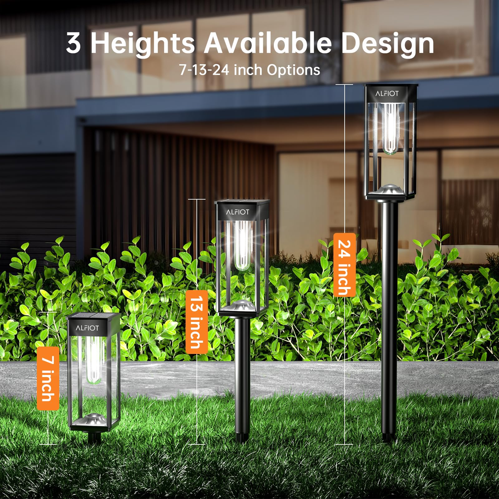 ALFIOT Solar Pathway Lights Outdoor,8 Pack Bright Solar Lights Outdoor,IP65 Waterproof Solar Garden Lights Solar Powered Landscape Lighting for Yard Patio Walkway Driveway Pathway (Cool White)