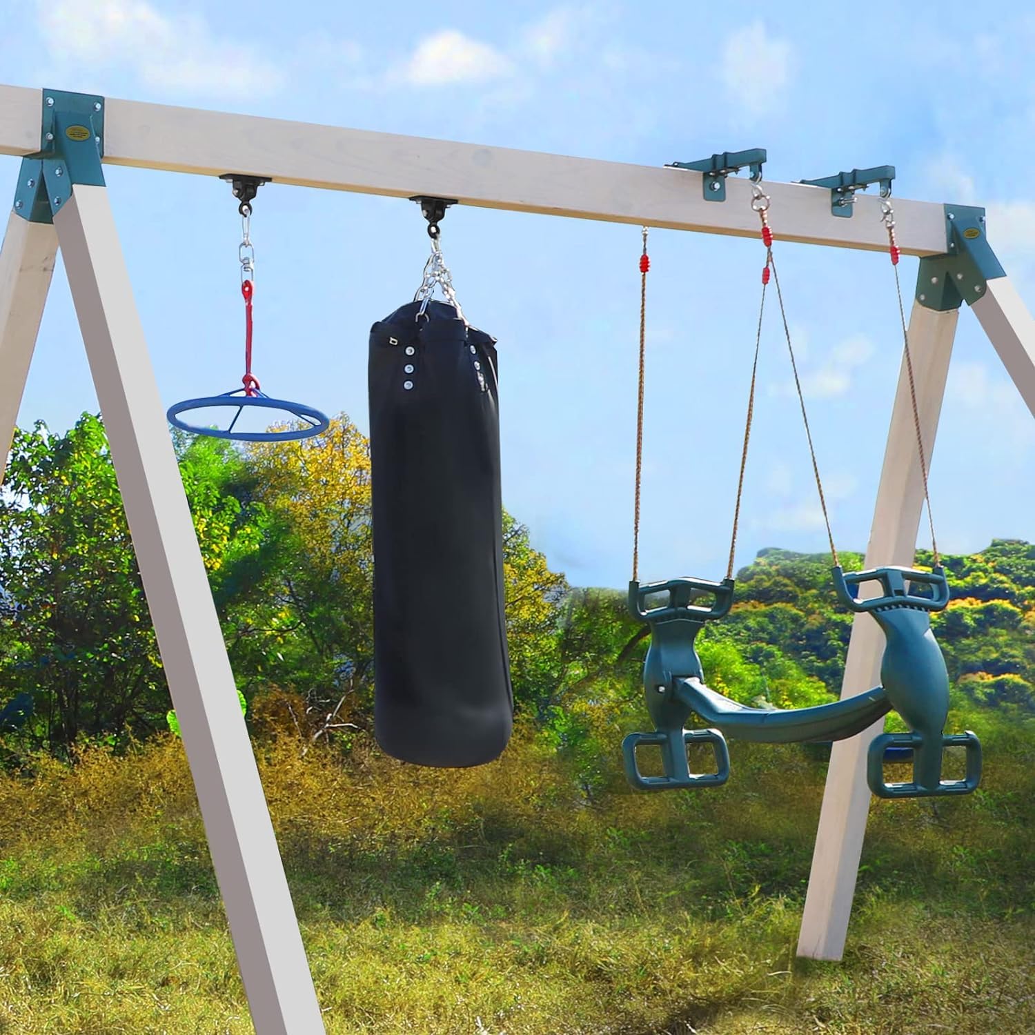 BETOOLL Heavy Duty Swing Hangers Swing Set Hardware Playground Porch Yoga Seat Trapeze Wooden Sets Indoor Outdoor Set of 8